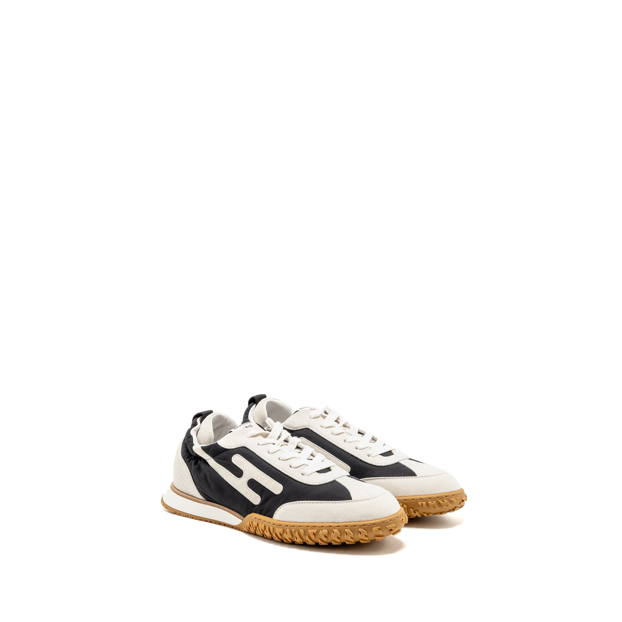 HERMES FEMME JET SNEAKER TECHNICAL CANVAS/SUEDE GOATSKIN NOIR/BLANC