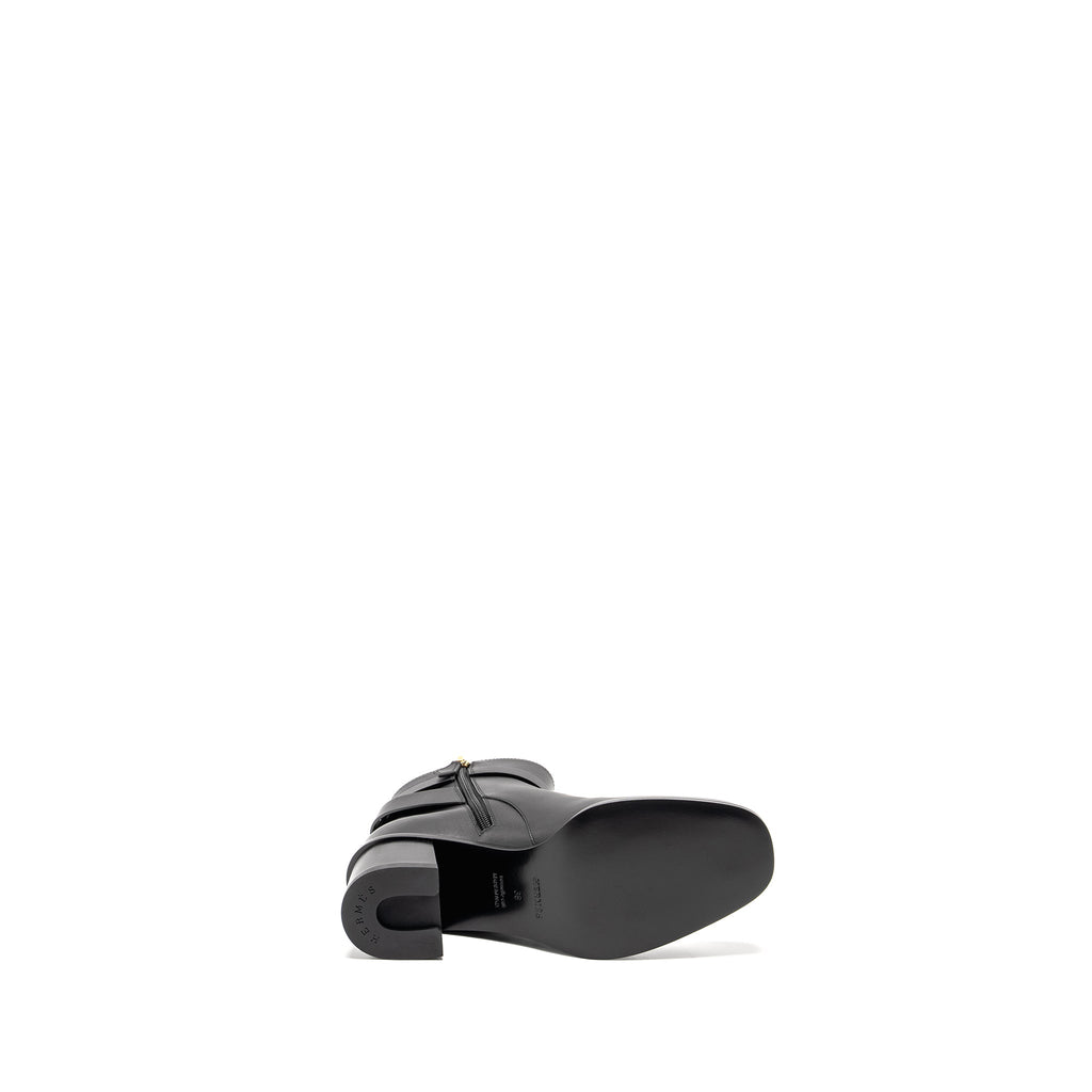 HERMES JILL ANKLE BOOT CALFSKIN BLACK GHW