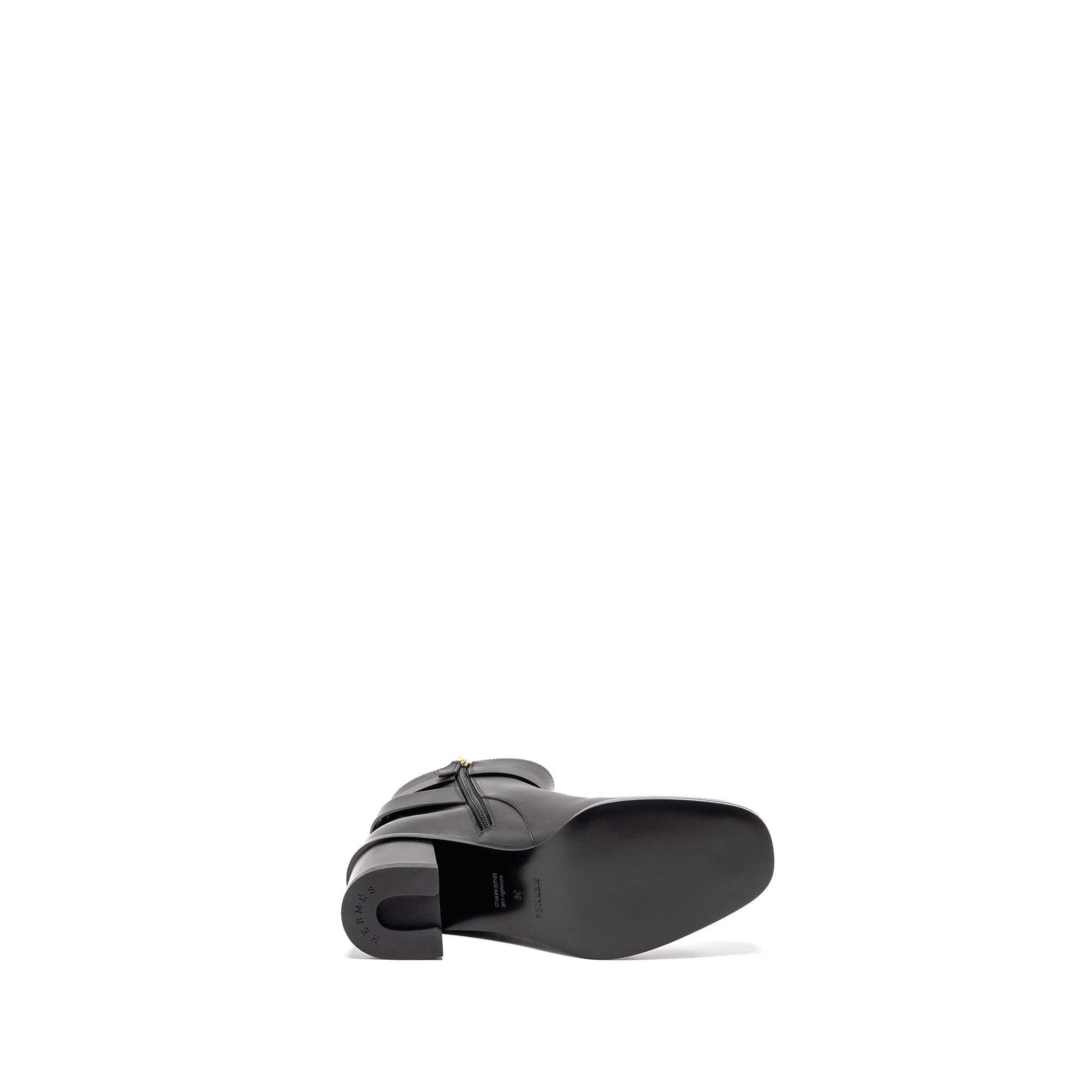 HERMES JILL ANKLE BOOT CALFSKIN BLACK GHW