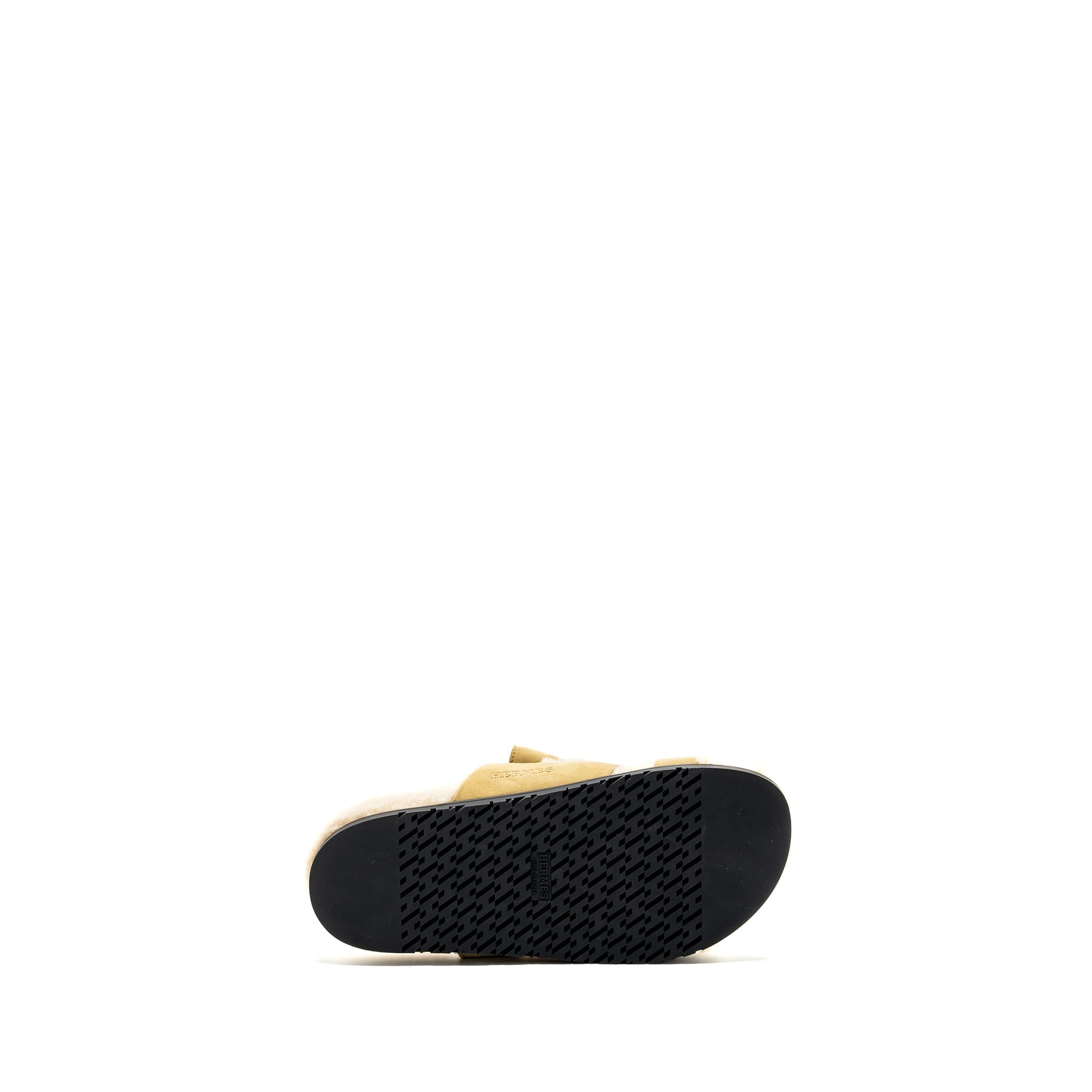 HERMES CHYPRE SANDALS CHÈVRE VELOURS BEIGE ALBATRE