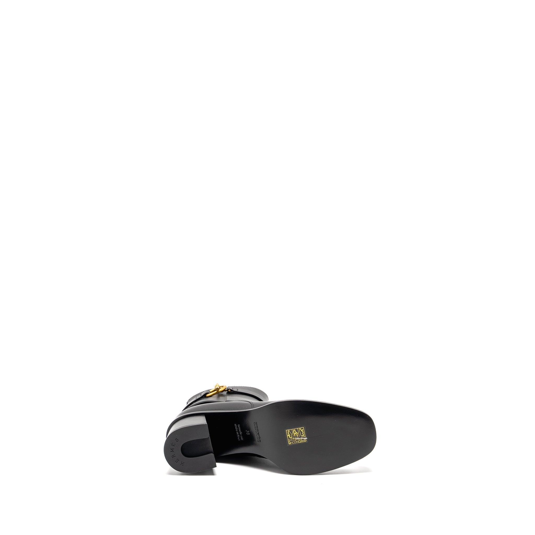 HERMES JILL ANKLE BOOT CALFSKIN BLACK GHW