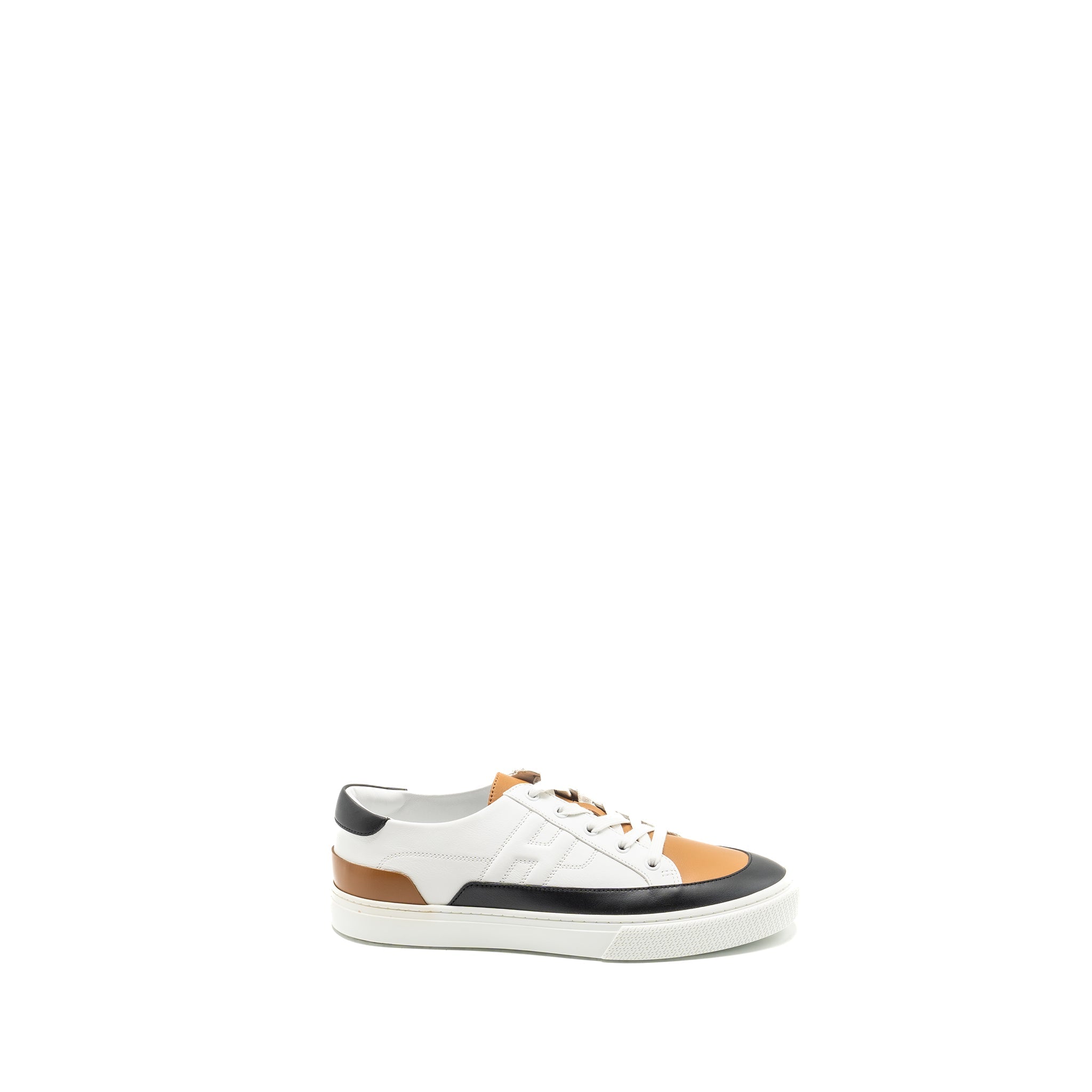 HERMES HOMME DEEP SNEAKER CALFSKIN WHITE/NATURAL/BLACK