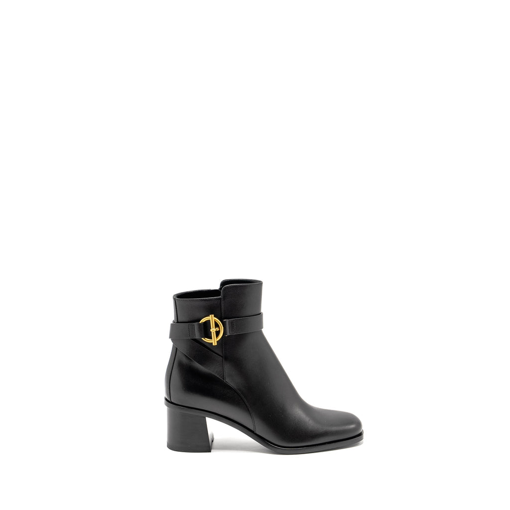 HERMES JILL ANKLE BOOT CALFSKIN BLACK GHW