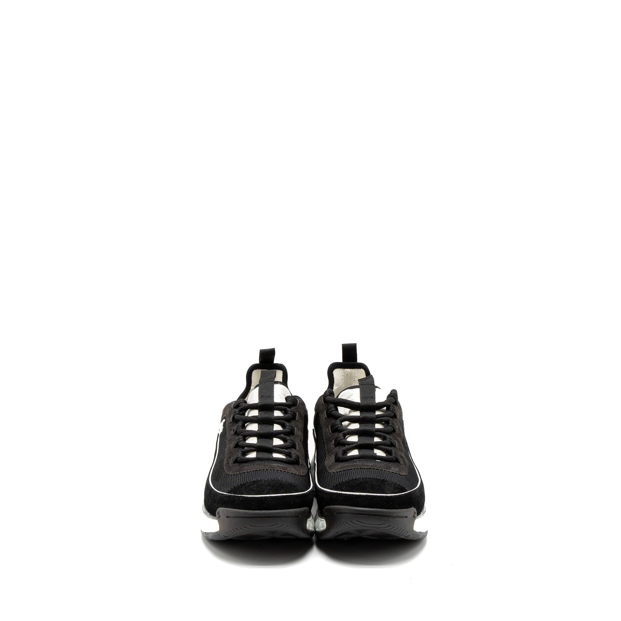 CHANEL CLASSIC SNEAKER FABRIC/SUEDE CALFSKIN BLACK/WHITE