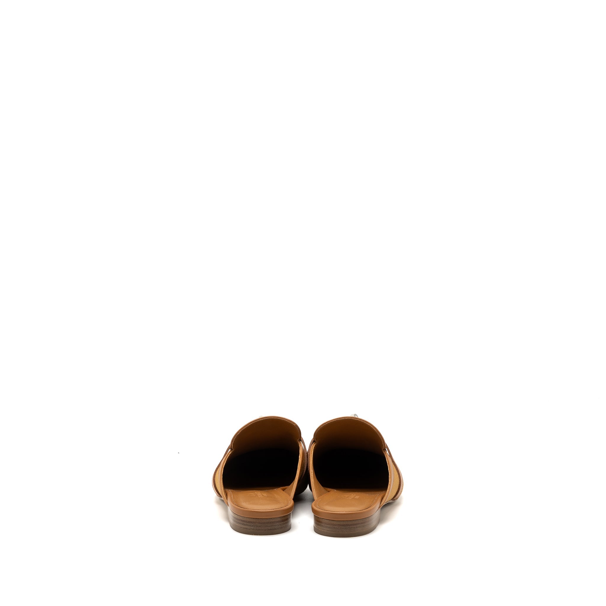 HERMES OZ MULE CALFSKIN / COTTON CANVAS NATURAL / BEIGE DORE SHW