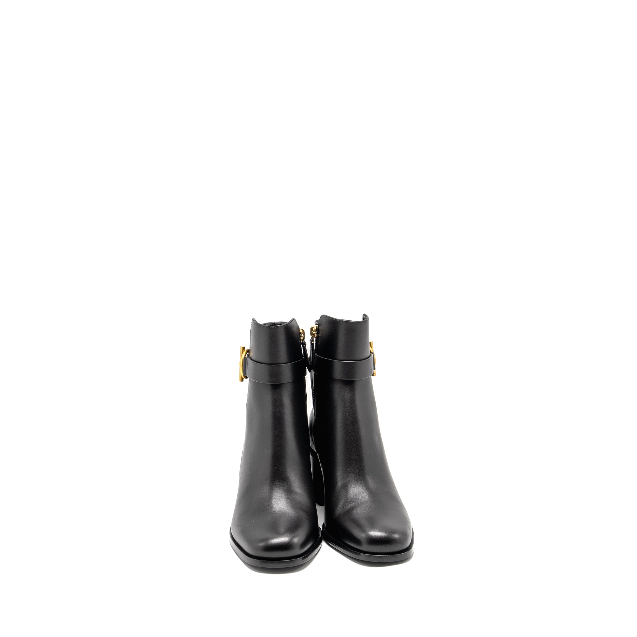 HERMES JILL ANKLE BOOT CALFSKIN BLACK GHW