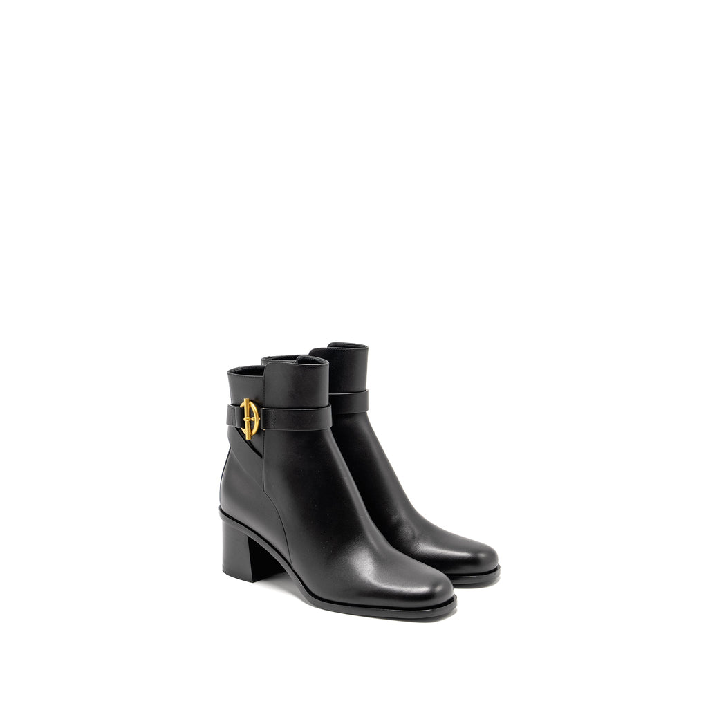 HERMES JILL ANKLE BOOT CALFSKIN BLACK GHW