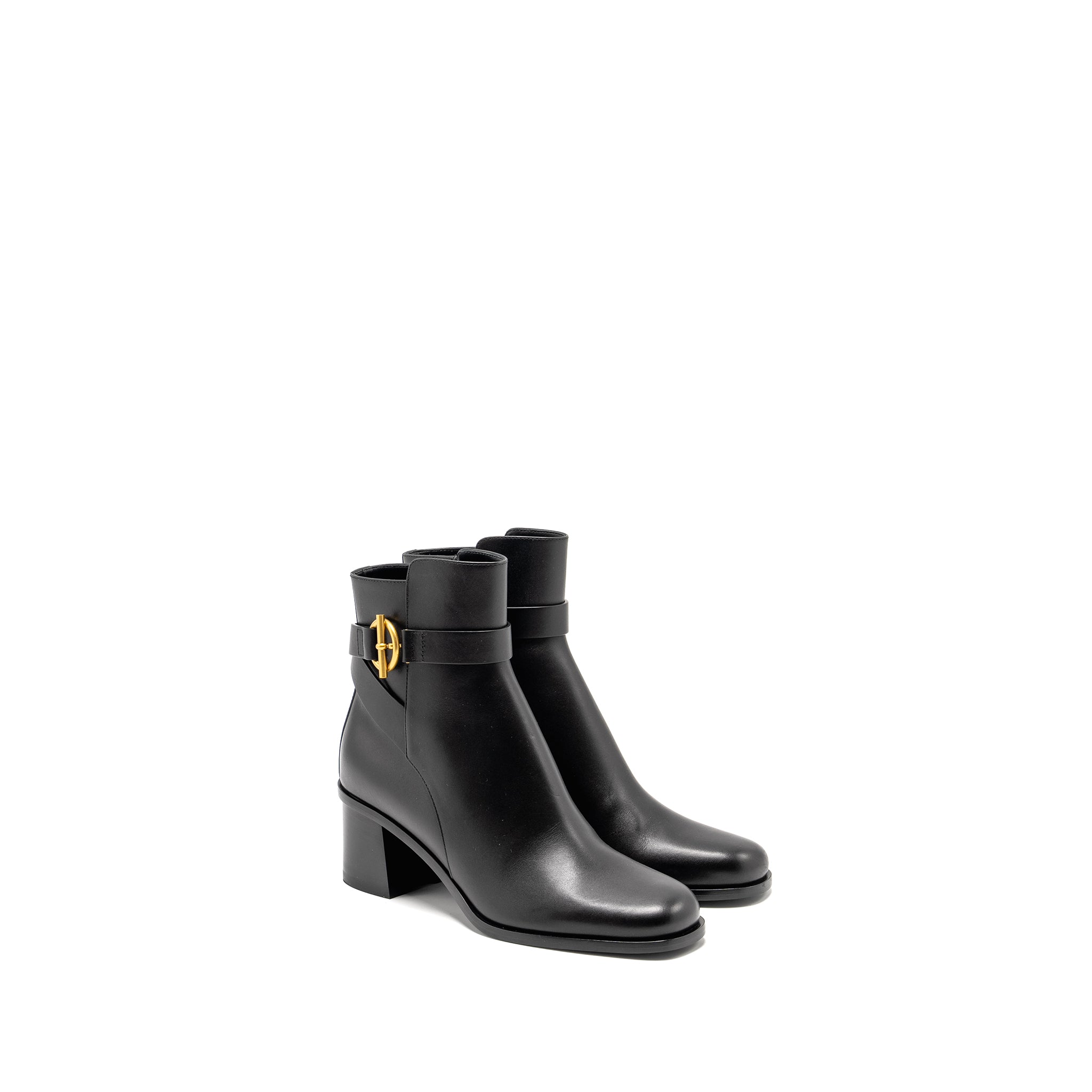 HERMES JILL ANKLE BOOT CALFSKIN BLACK GHW