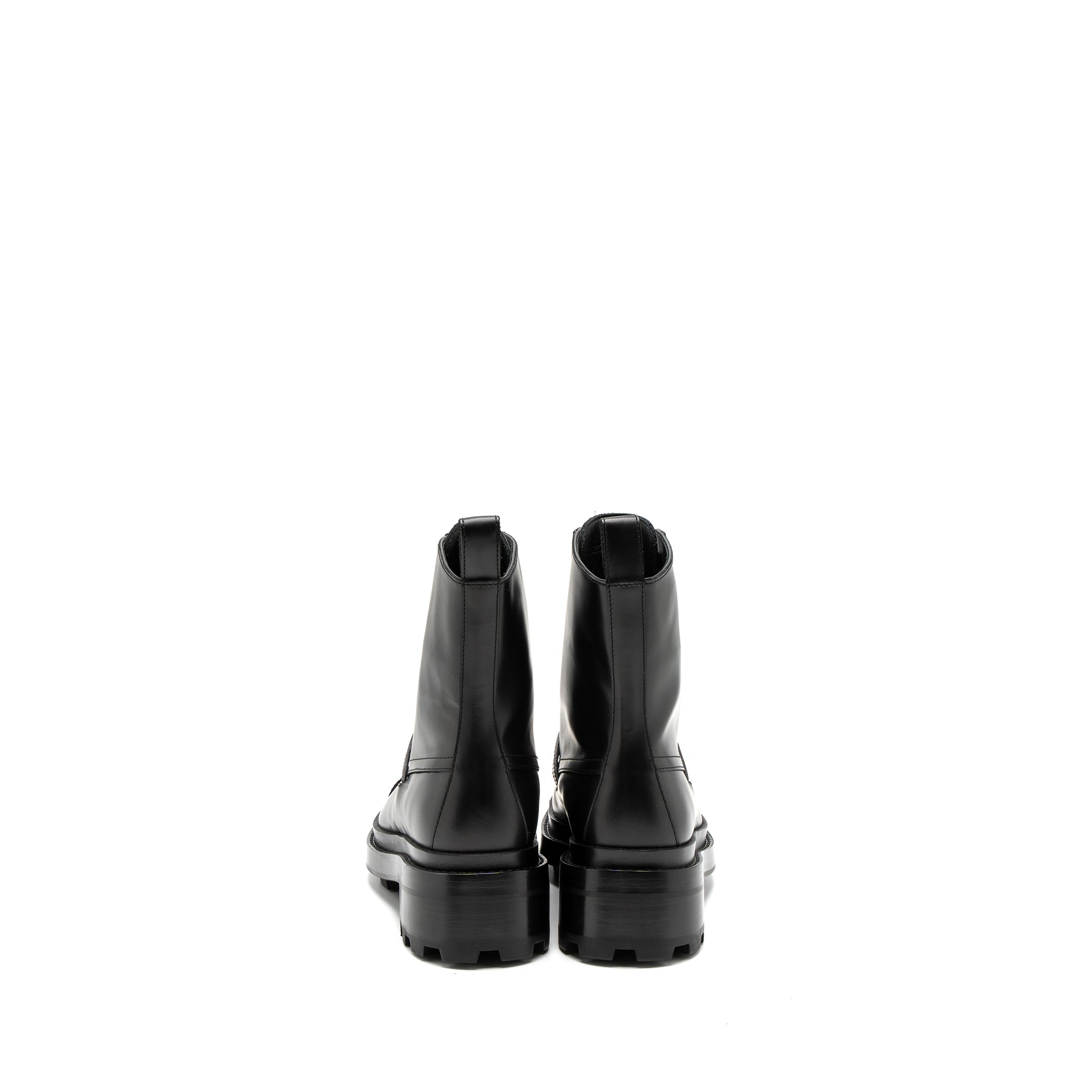 HERMES FUNK ANKLE BOOT GLAZED CALFSKIN BLACK SHW