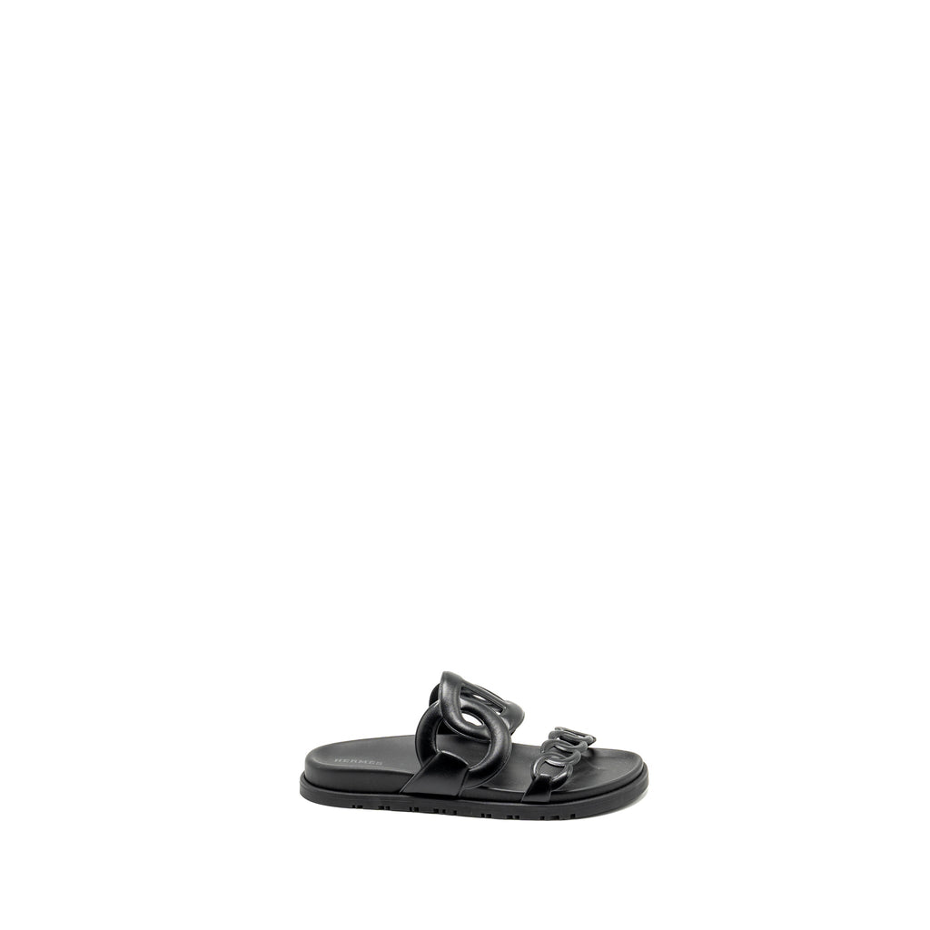 HERMES EXTRA SANDALS NAPPA BLACK