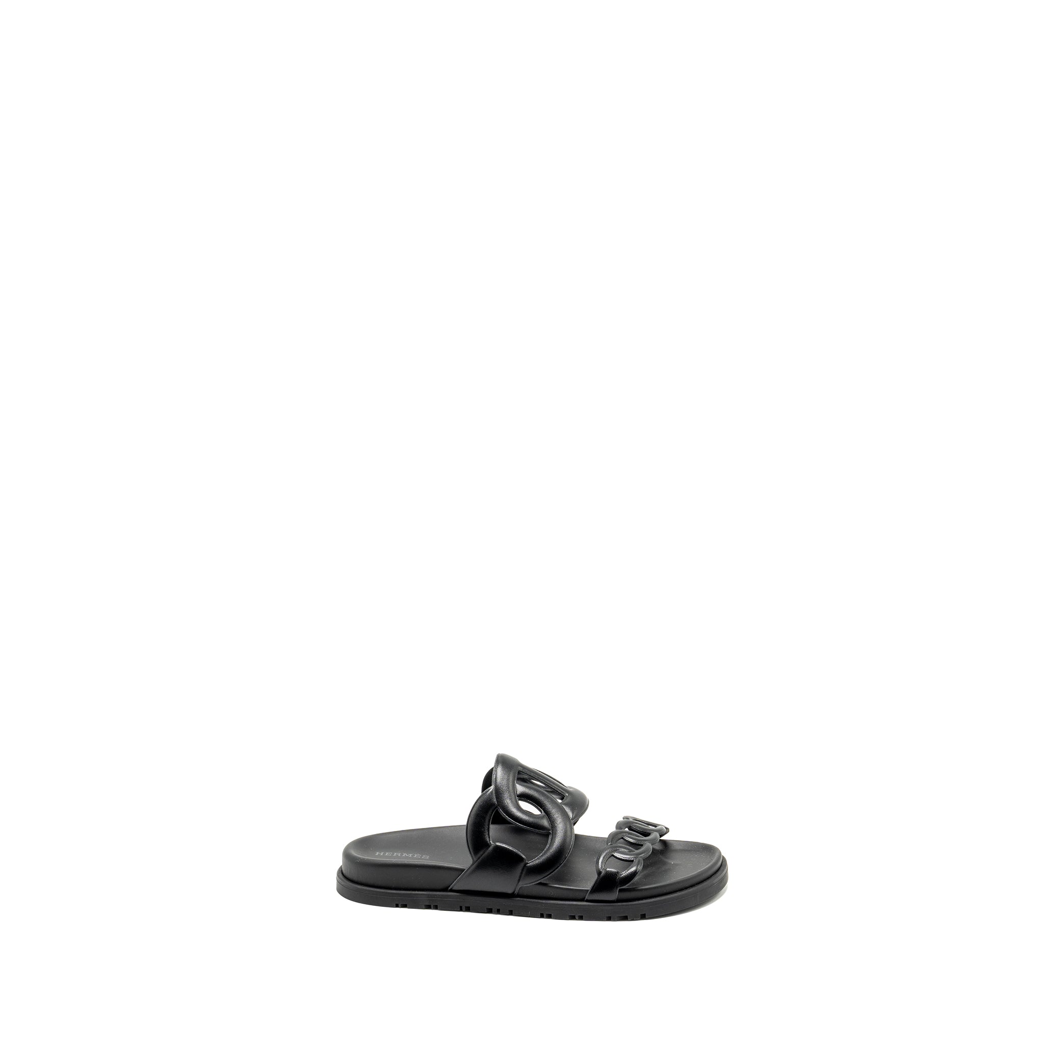 HERMES EXTRA SANDALS NAPPA BLACK