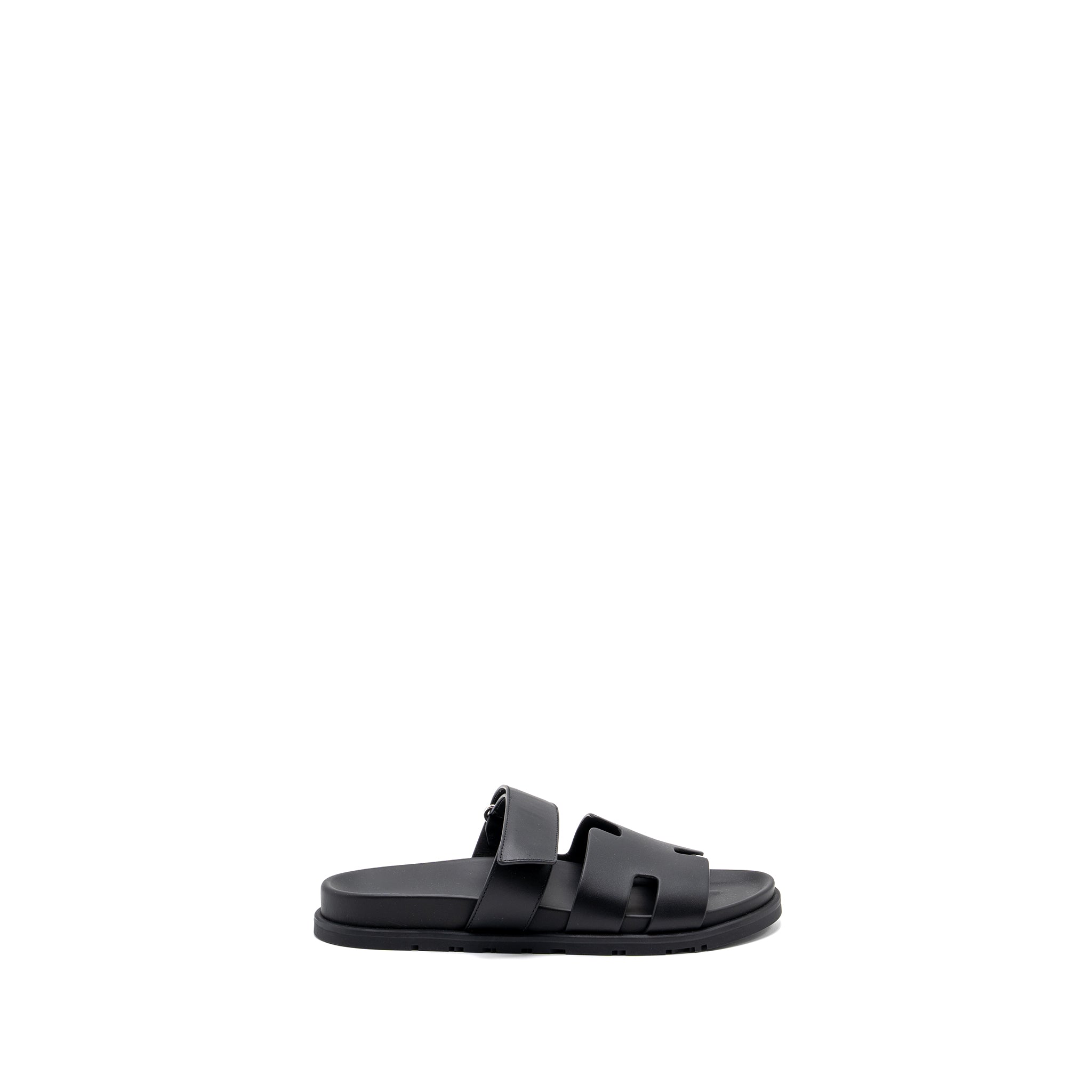 HERMES CHYPRE SANDALS CALFSKIN BLACK