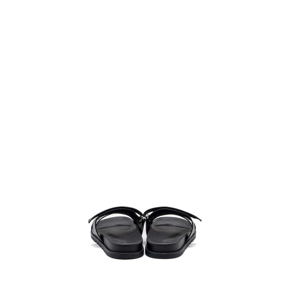 HERMES CHYPRE SANDALS CALFSKIN BLACK