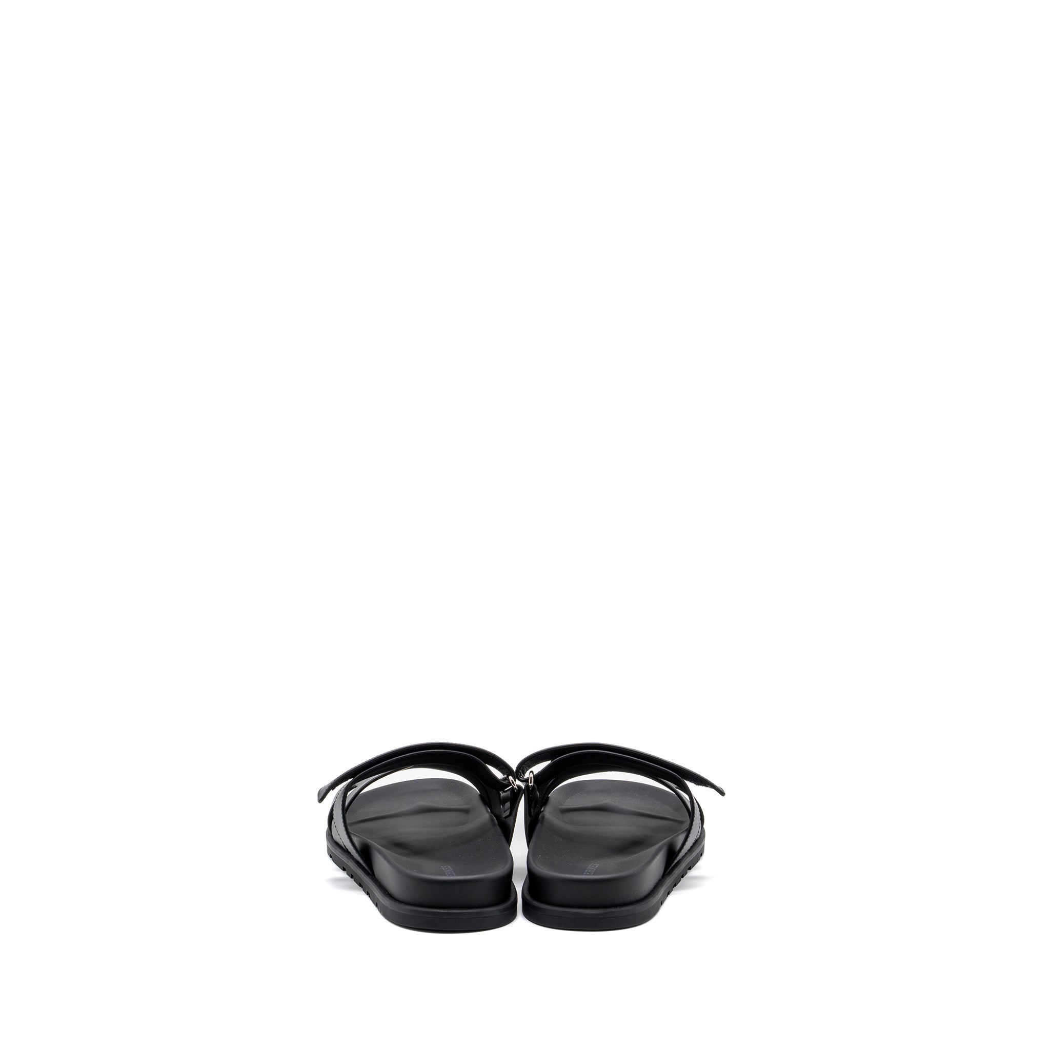 HERMES CHYPRE SANDALS CALFSKIN BLACK