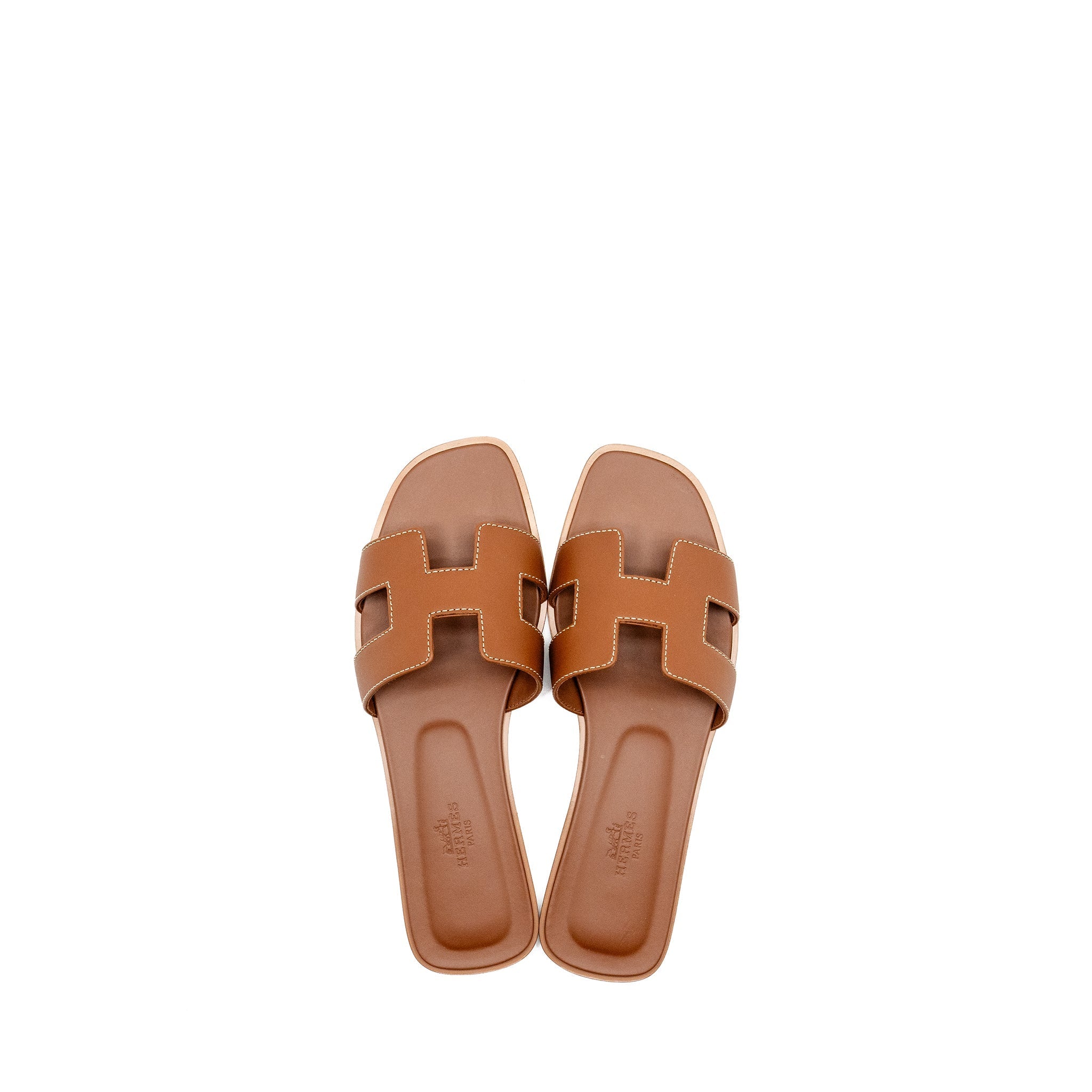 HERMES ORAN SANDALS CALFSKIN GOLD