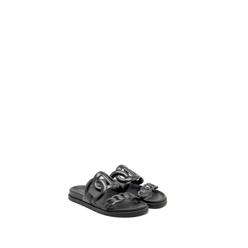 HERMES EXTRA SANDALS NAPPA BLACK