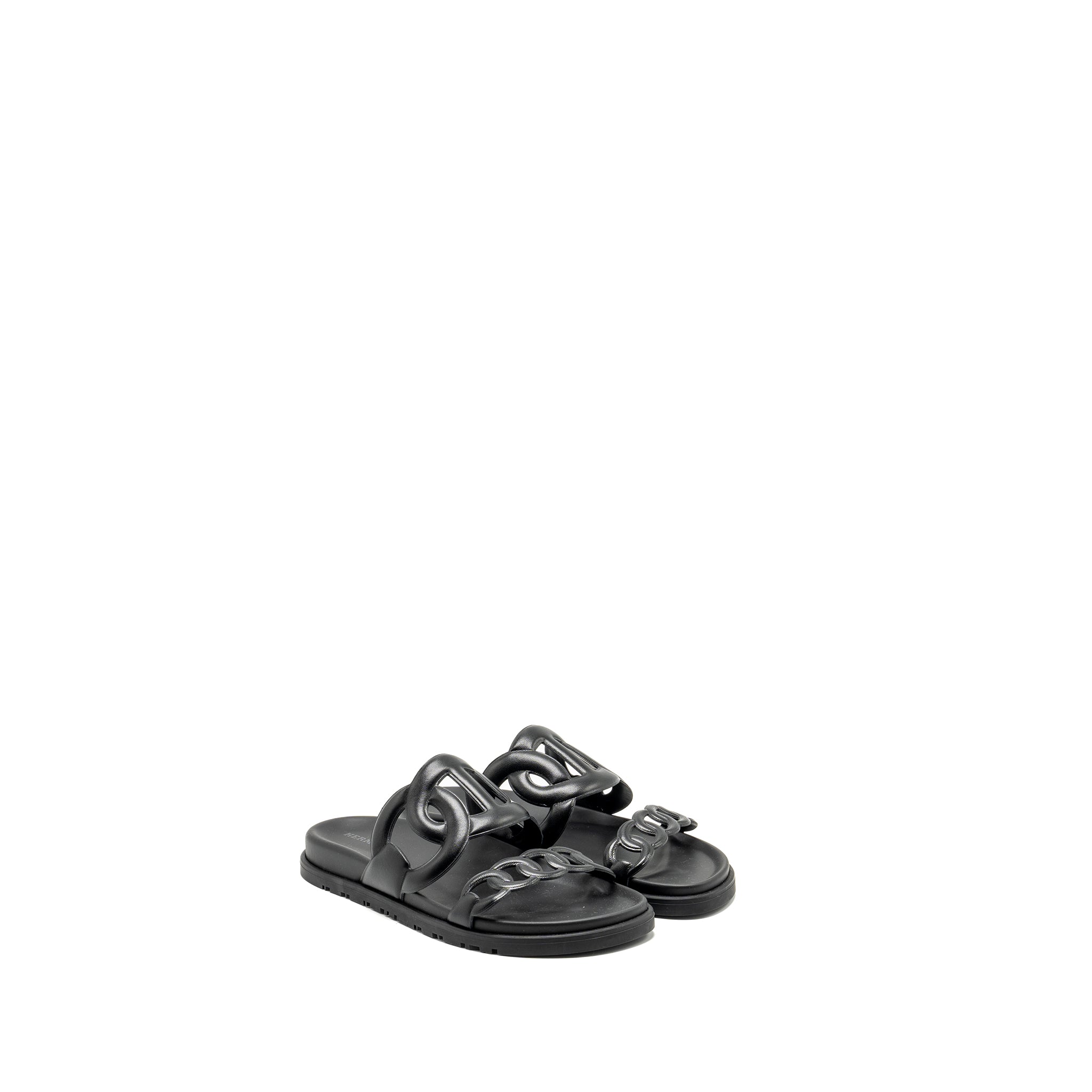 HERMES EXTRA SANDALS NAPPA BLACK