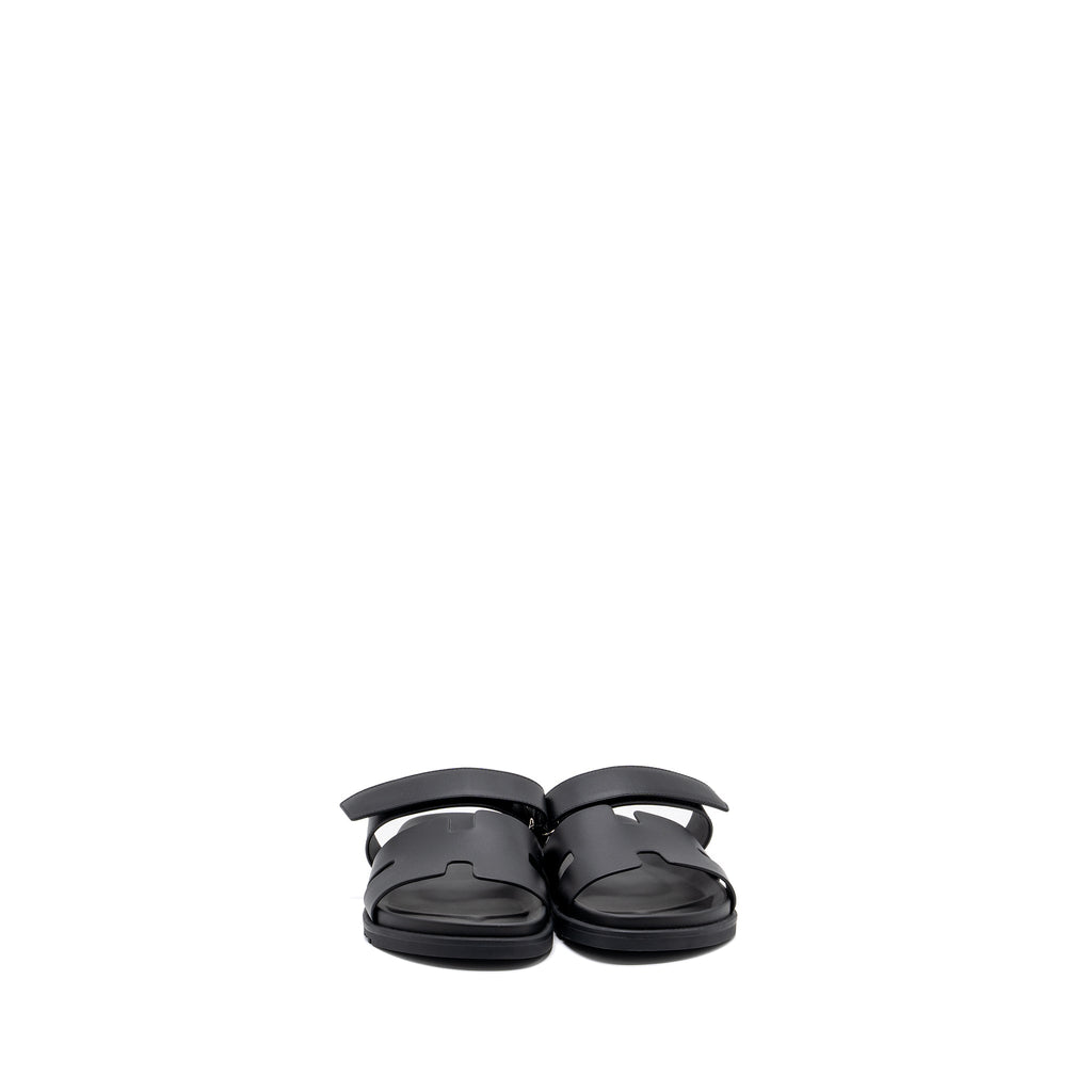 HERMES CHYPRE SANDALS CALFSKIN BLACK