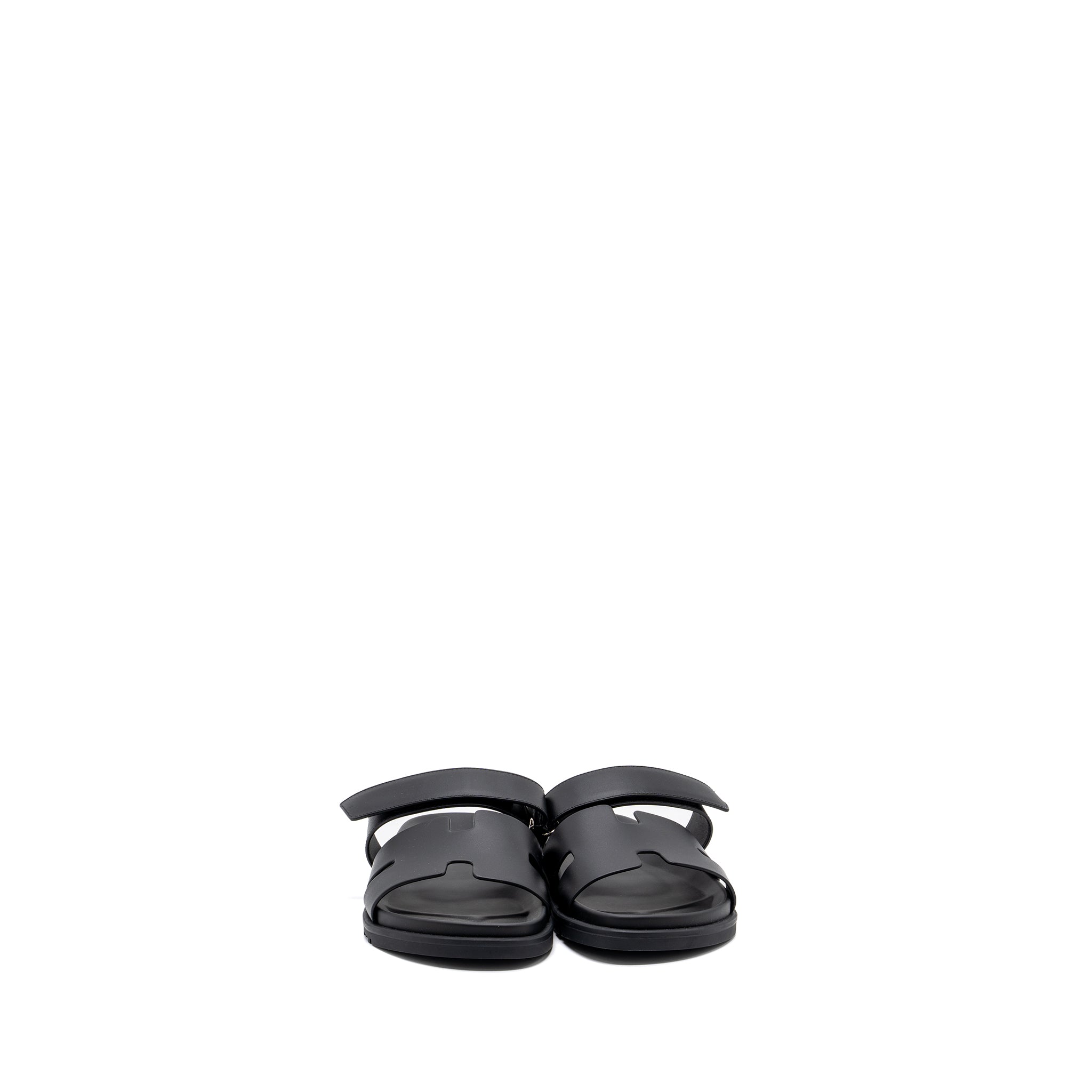 HERMES CHYPRE SANDALS CALFSKIN BLACK
