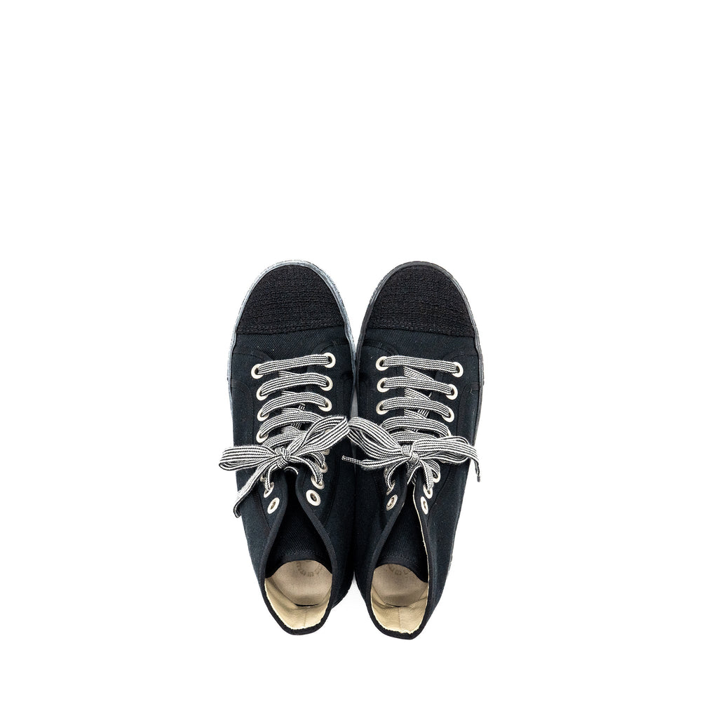 CHANEL HIGH-TOP SNEAKERS FABRIC BLACK
