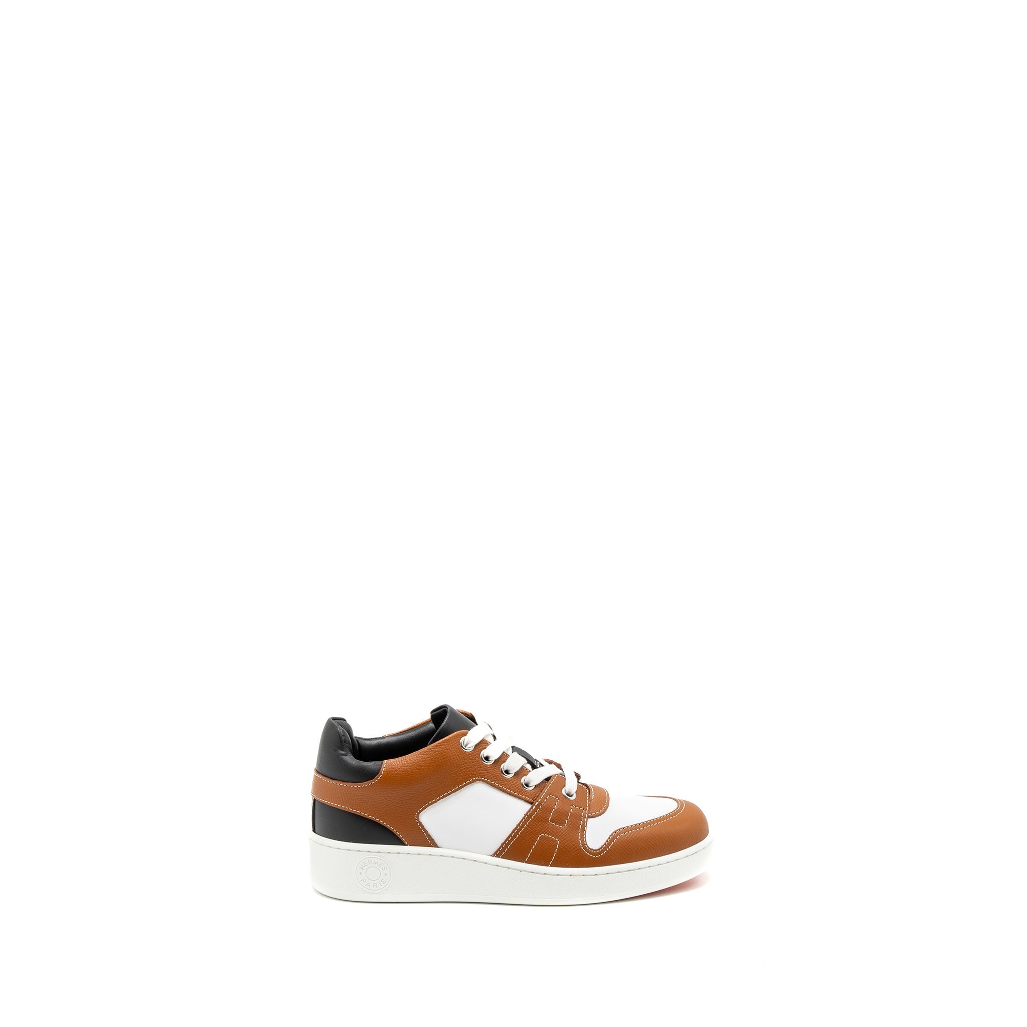 HERMES FREE SNEAKER CALFSKIN BLACK/GOLD/WHITE SHW
