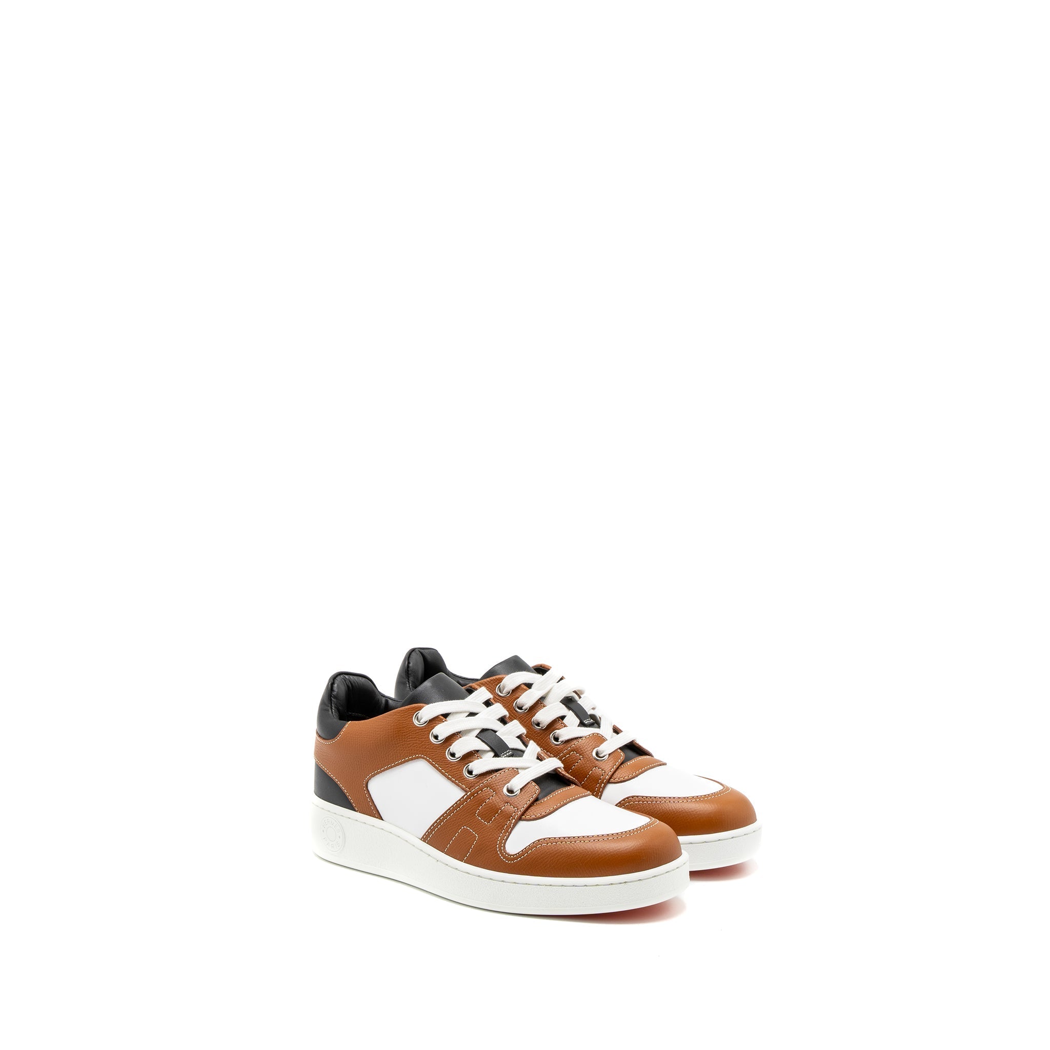 HERMES FREE SNEAKER CALFSKIN BLACK/GOLD/WHITE SHW