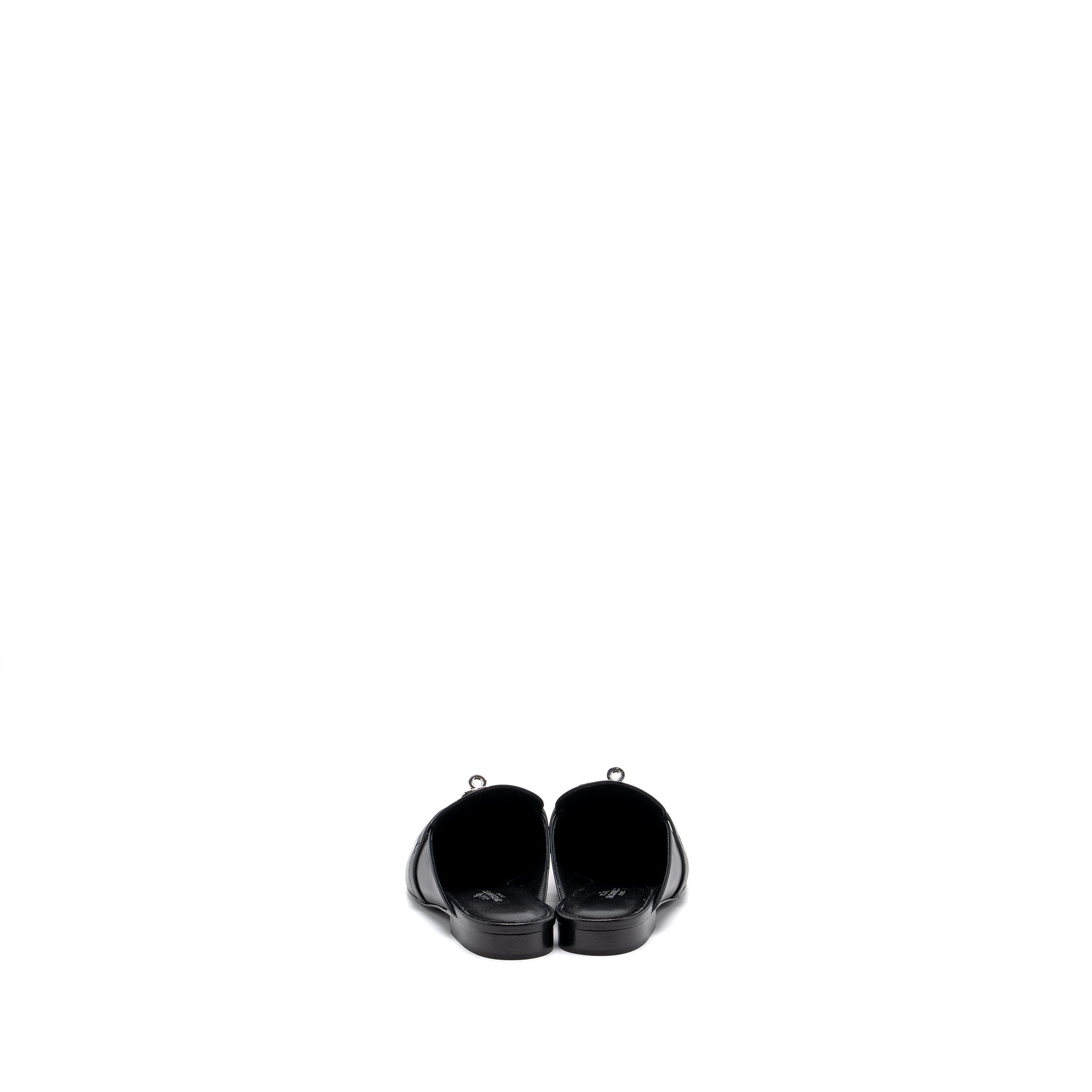 HERMES OZ MULE GOATSKIN BLACK SHW