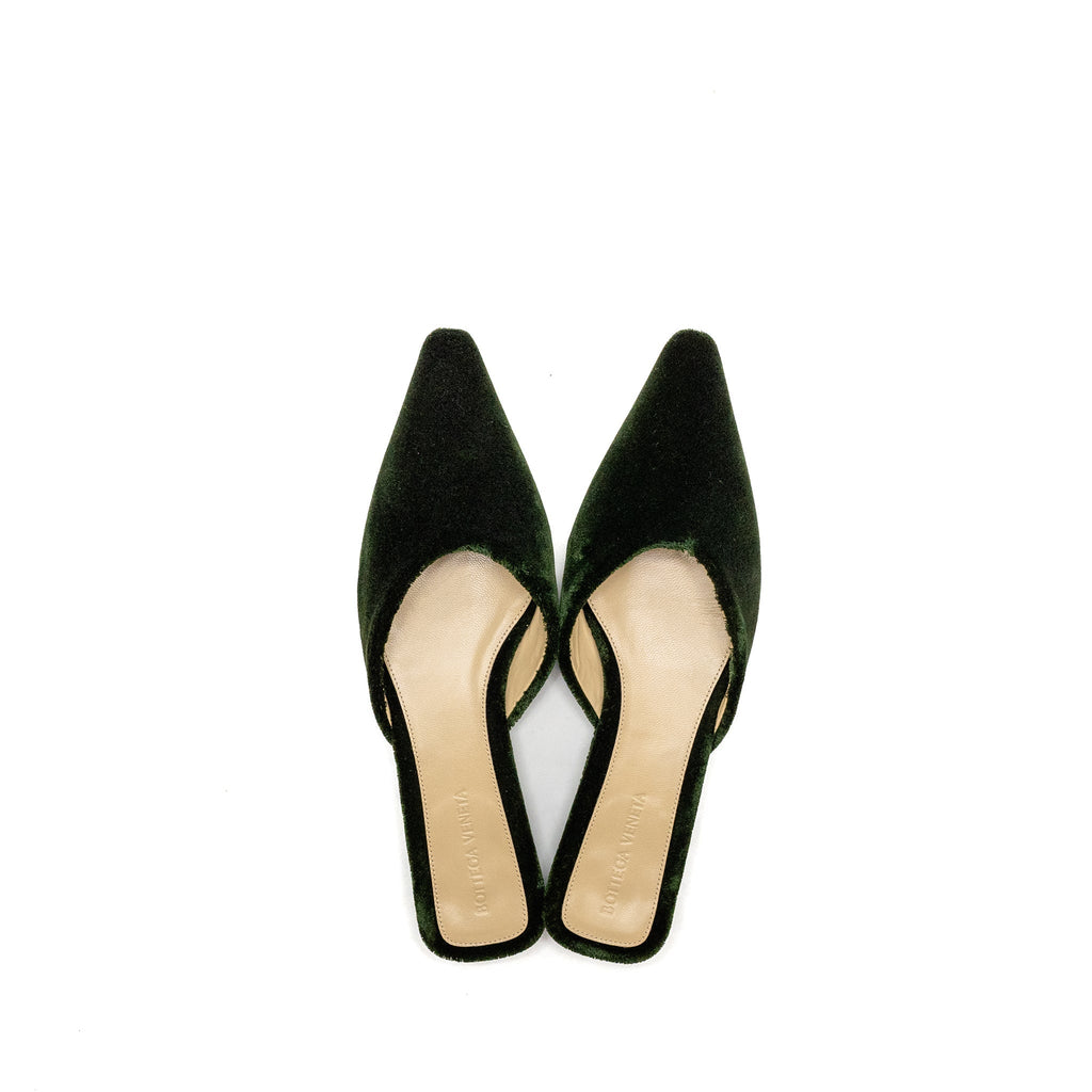 BOTTEGA VENETA POINT FLAT CARPET/LEATHER GREEN