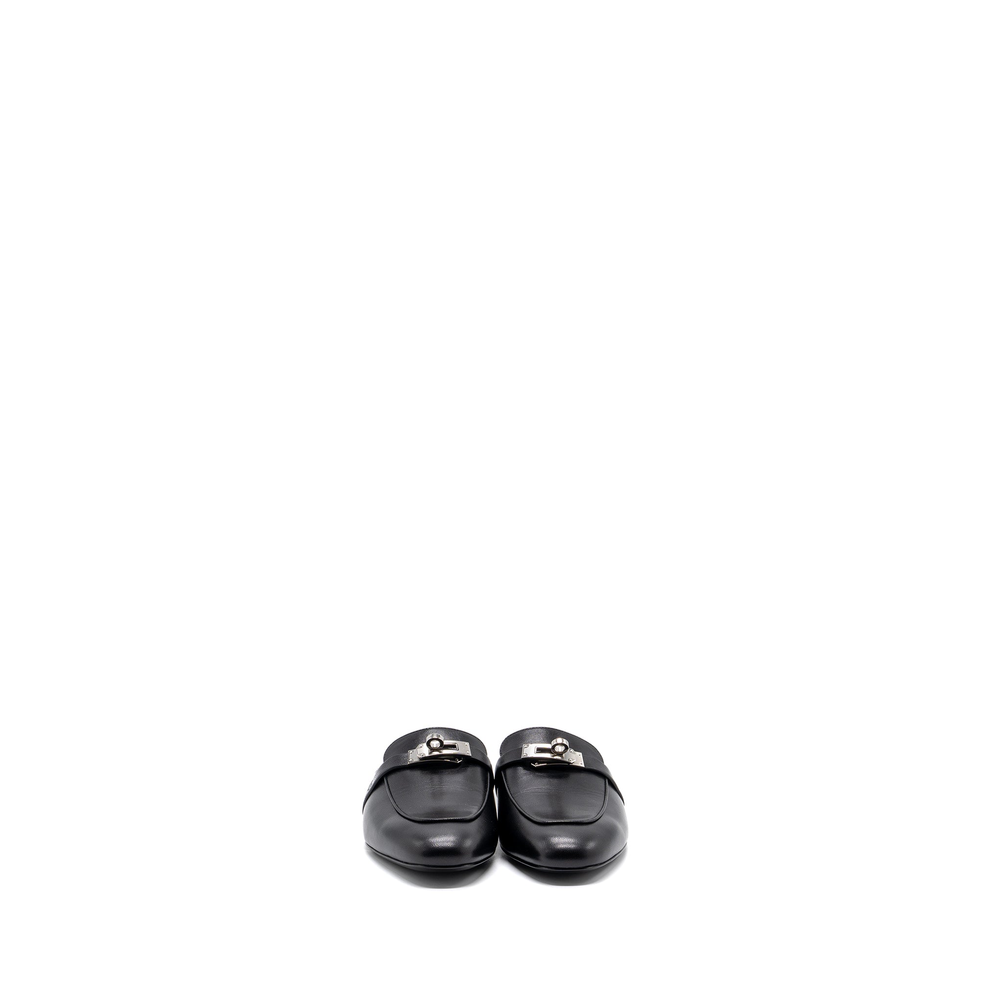 HERMES OZ MULE GOATSKIN BLACK SHW