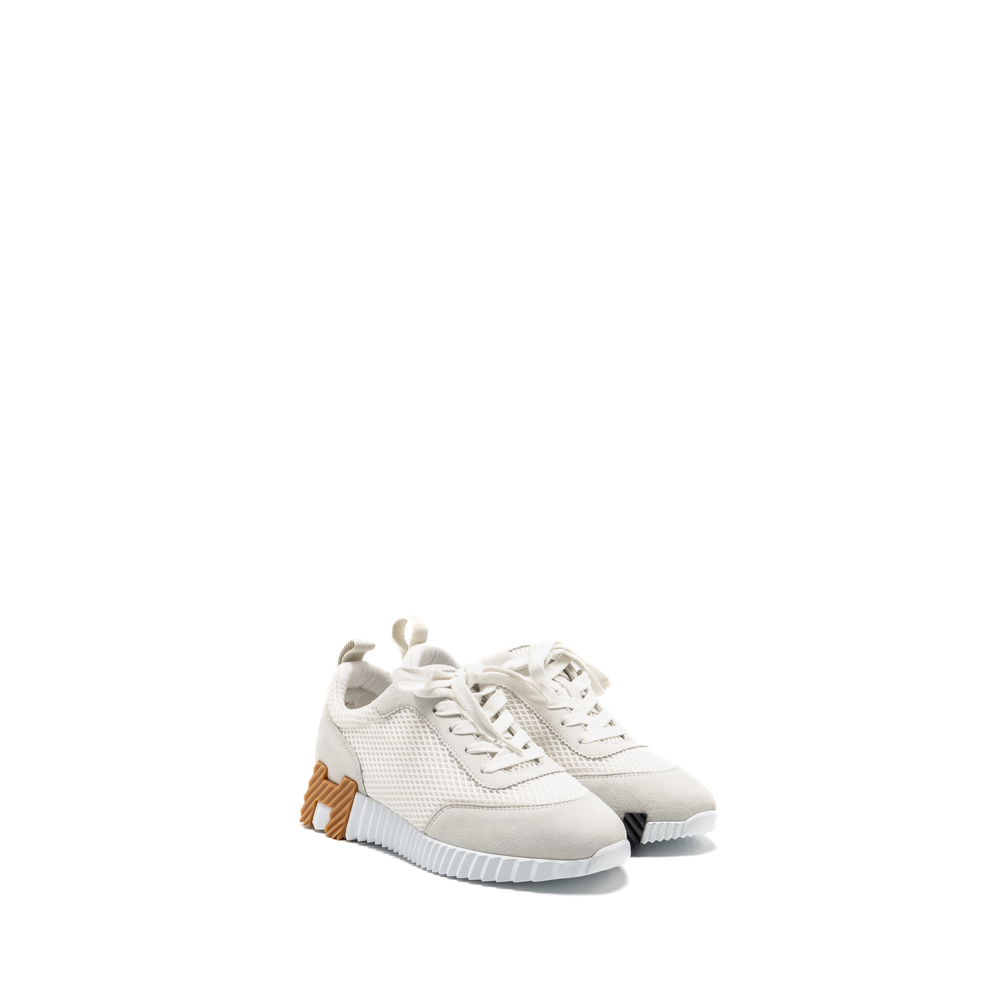 HERMES FEMME BOUNCING SNEAKER MESH/SUEDE BLANC/MULTICOLOUR