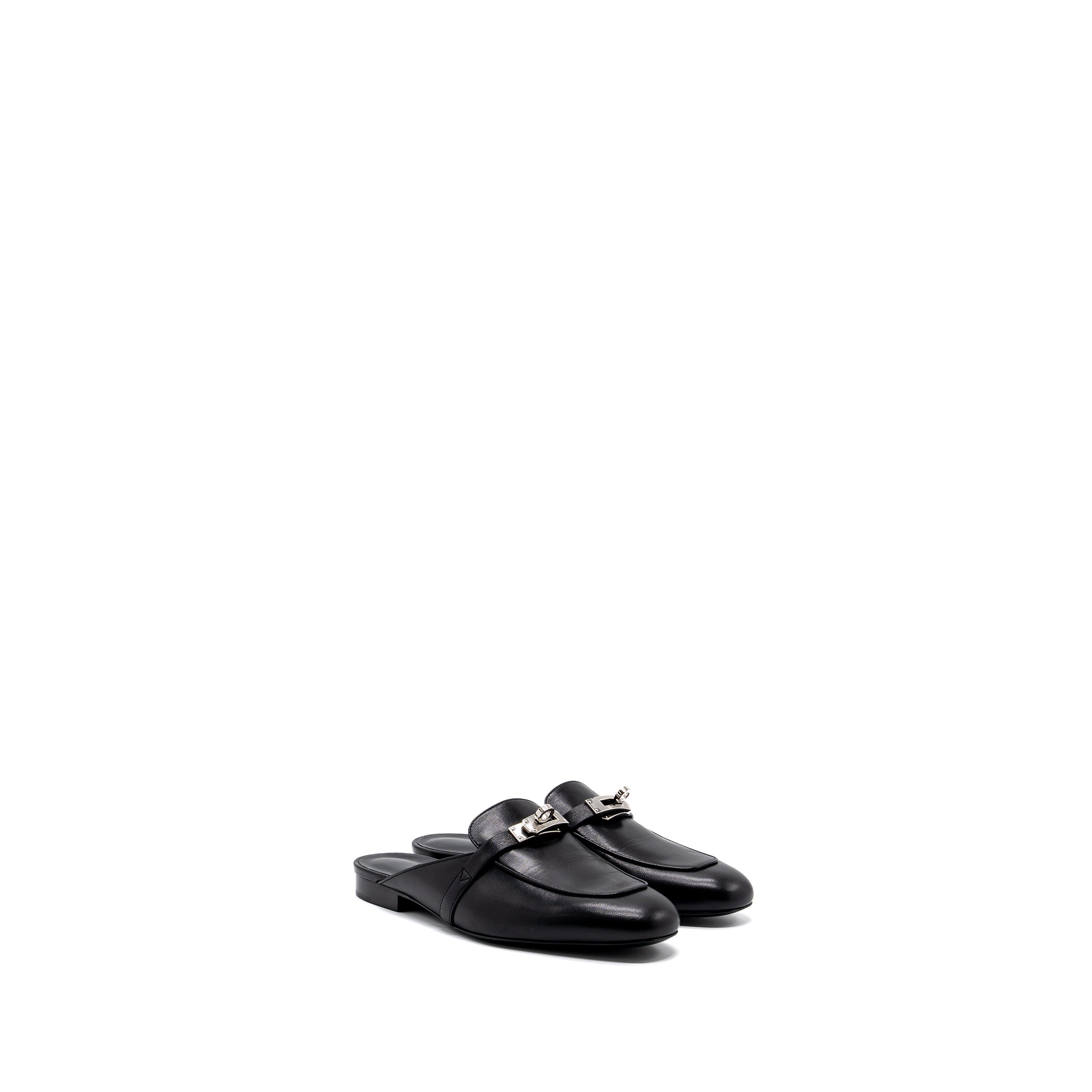 HERMES OZ MULE GOATSKIN BLACK SHW