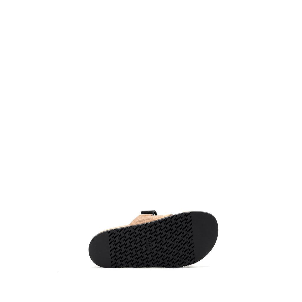 HERMES CHYPRE SANDAL SUEDE LEATHER ROSE PERLE / BLACK
