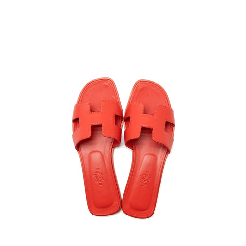 HERMES ORAN SANDALS BOX RED