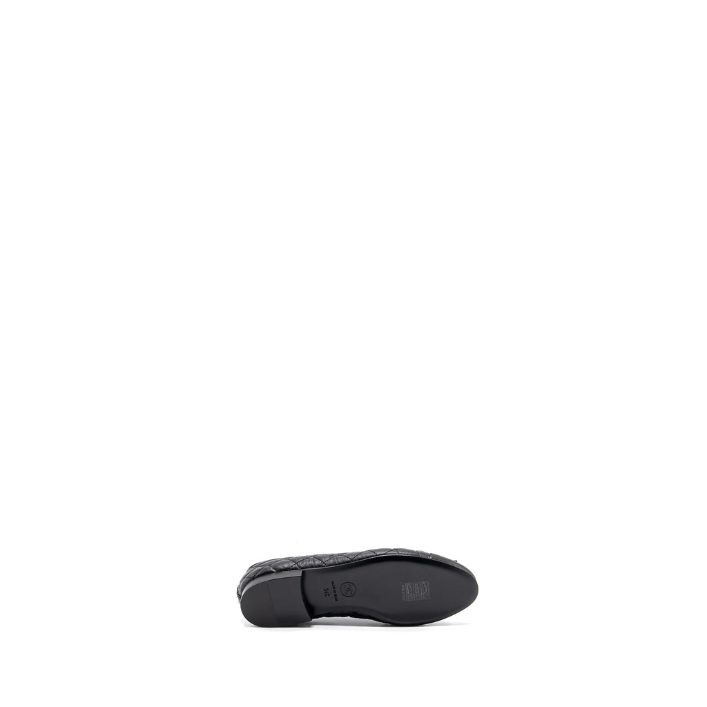 CHANEL BALLERINA QUILTED FLAT SHOES CALFSKIN BLACK