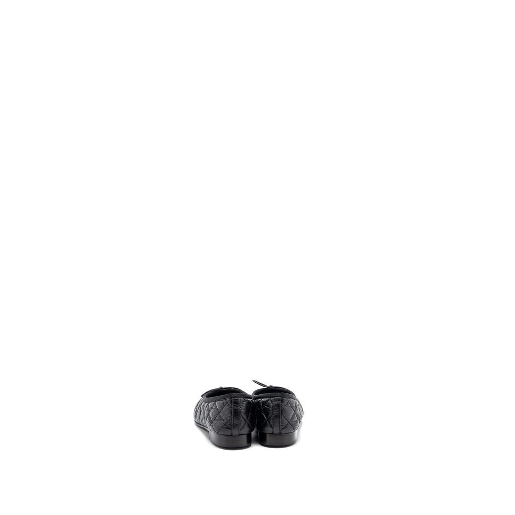 CHANEL BALLERINA QUILTED FLAT SHOES CALFSKIN BLACK