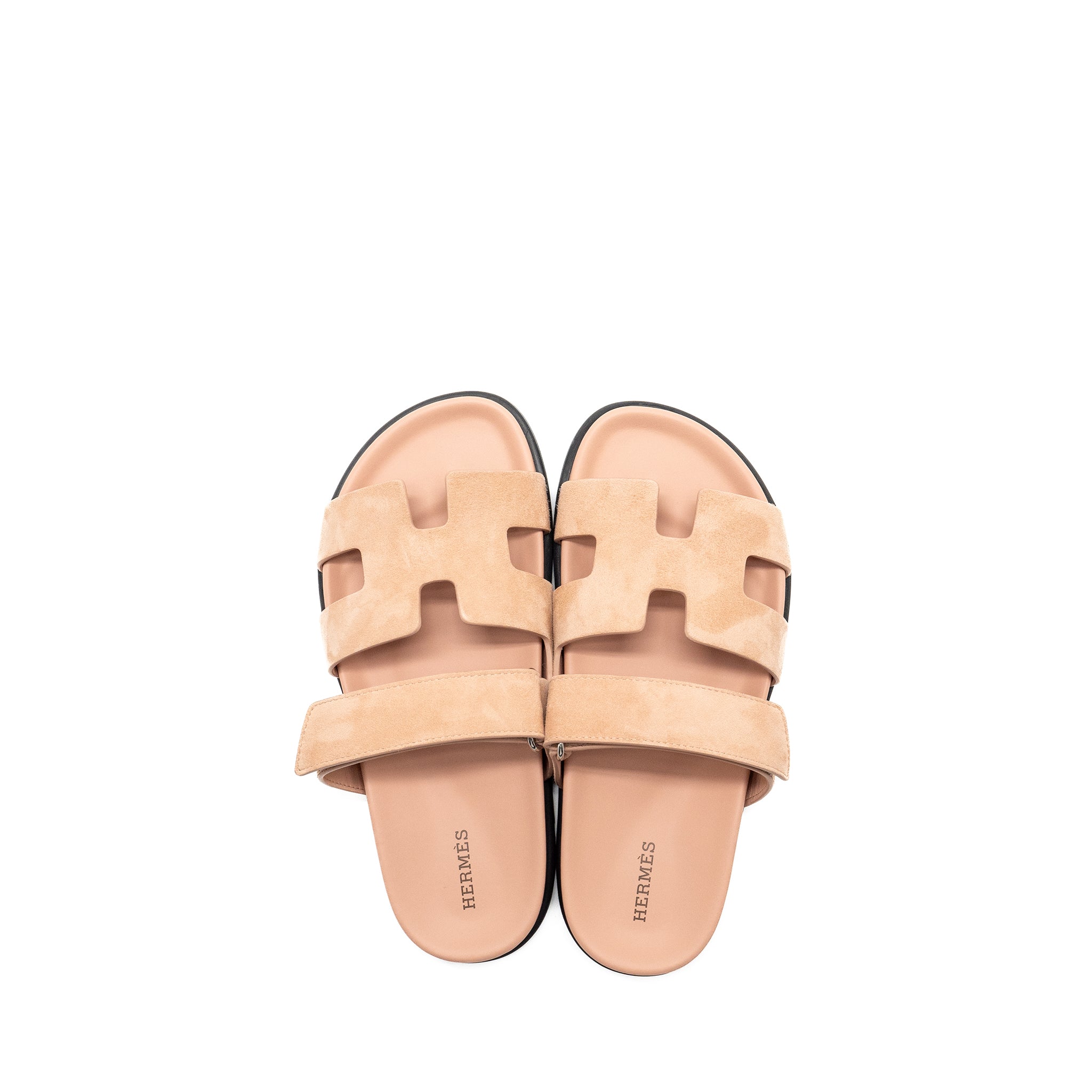 HERMES CHYPRE SANDALS CHÈVRE GOATSKIN / SUEDE NUDE