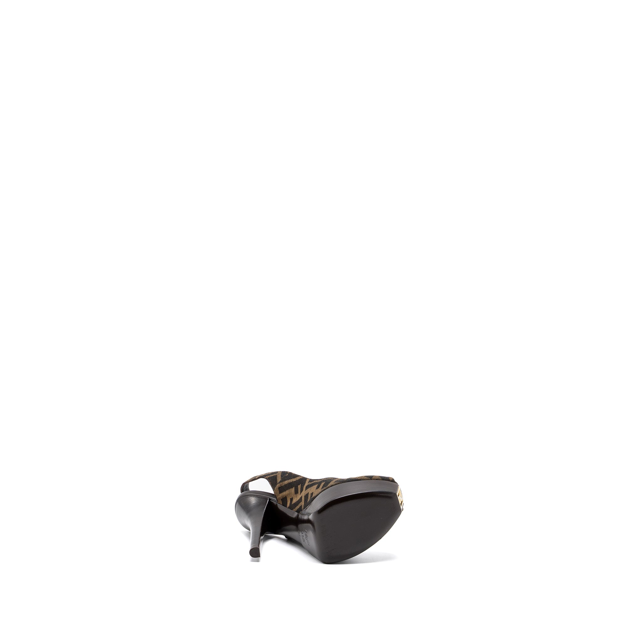 FENDI HIGH HEAL SANDALS FABRIC BROWN