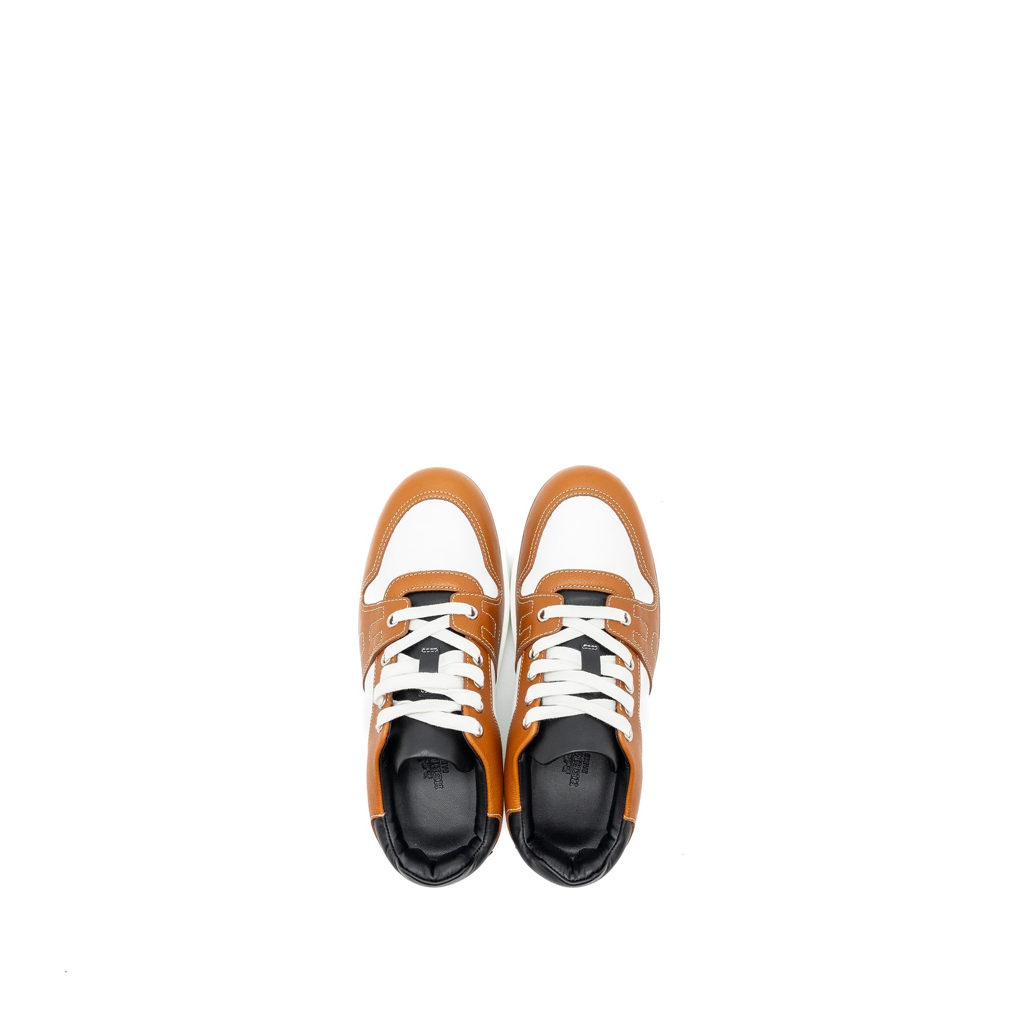 HERMES FREE SNEAKER CALFSKIN BLACK/GOLD/WHITE SHW