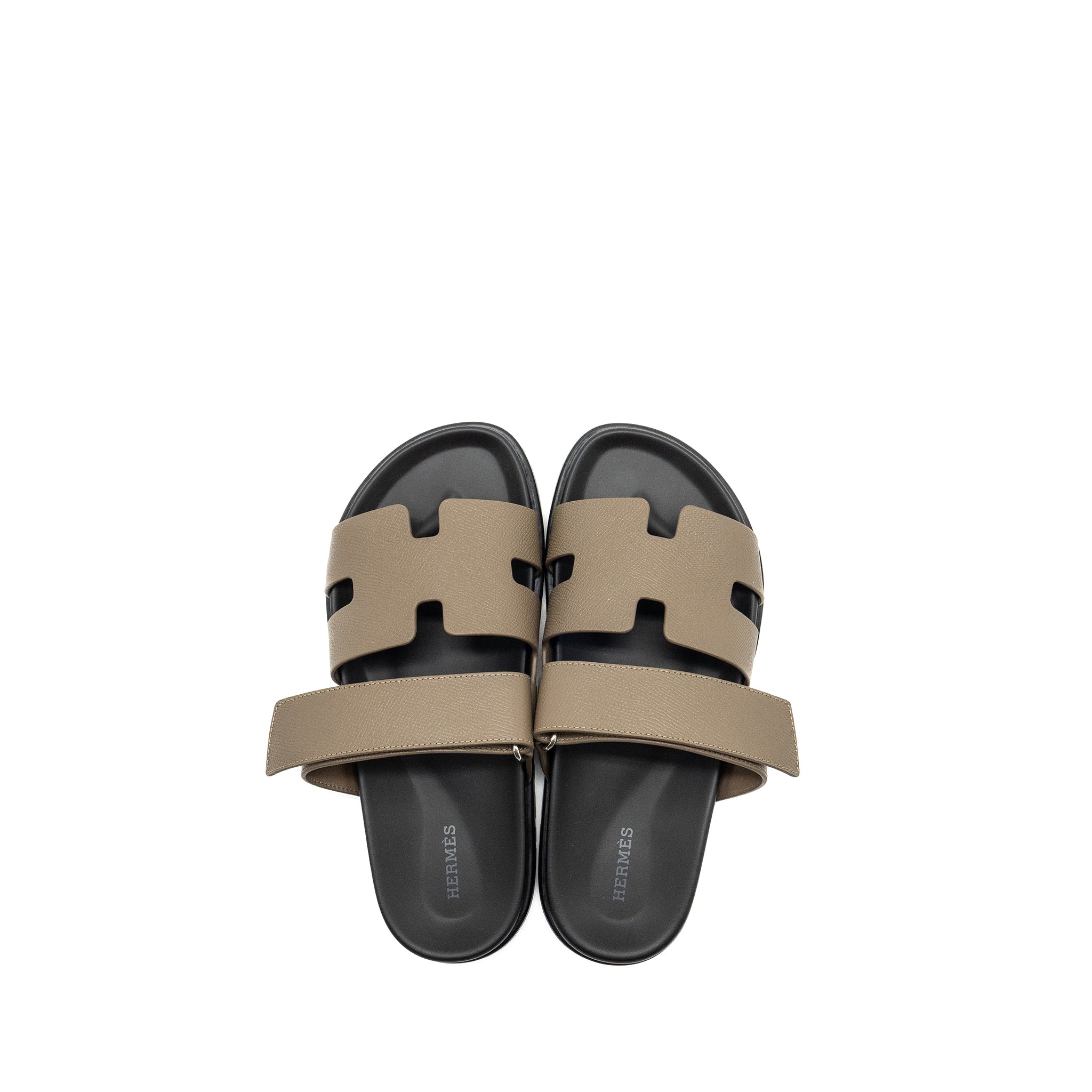 HERMES HOMME CHYPRE SANDALS EPSOM ETOUPE