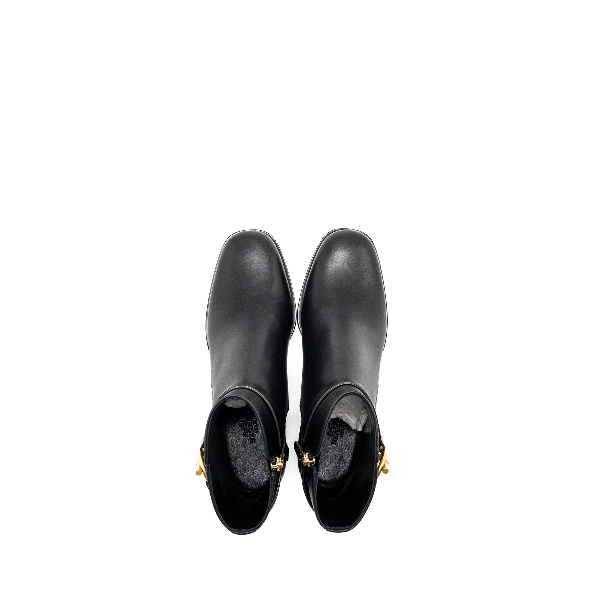 HERMES JILL ANKLE BOOT CALFSKIN BLACK GHW