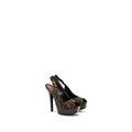 FENDI HIGH HEAL SANDALS FABRIC BROWN