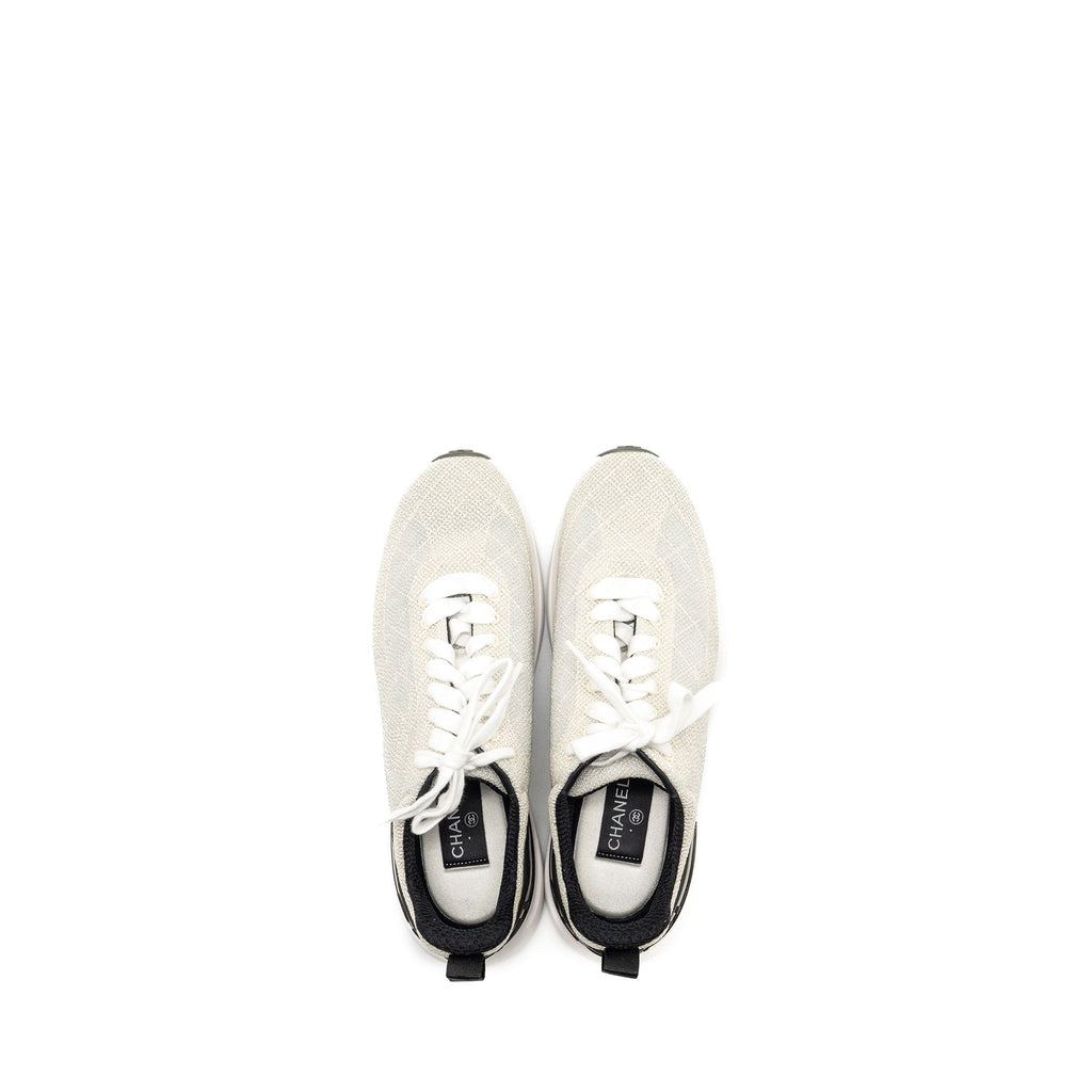 CHANEL 21C SNEAKER MESH/FABRIC WHITE/BLACK