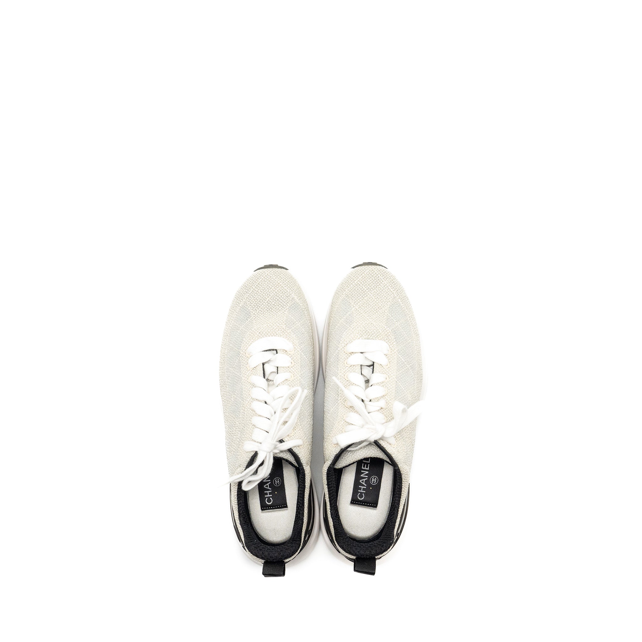 CHANEL 21C SNEAKER MESH/FABRIC WHITE/BLACK