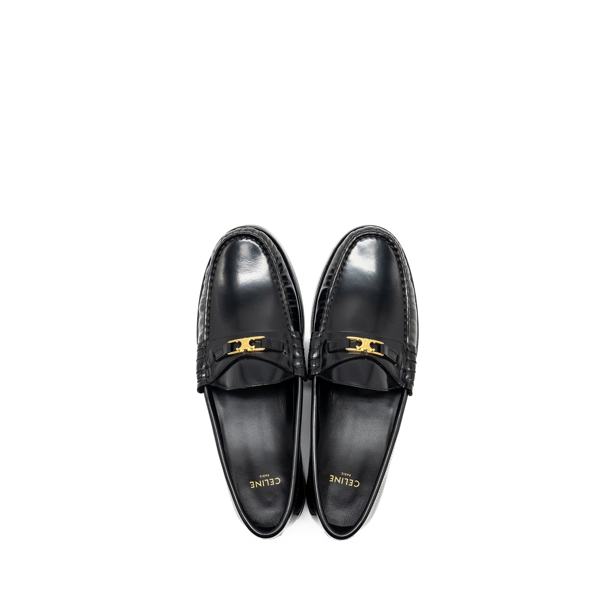 CELINE TRIOMPHE LOAFER POLISHED CALFSKIN BLACK GHW