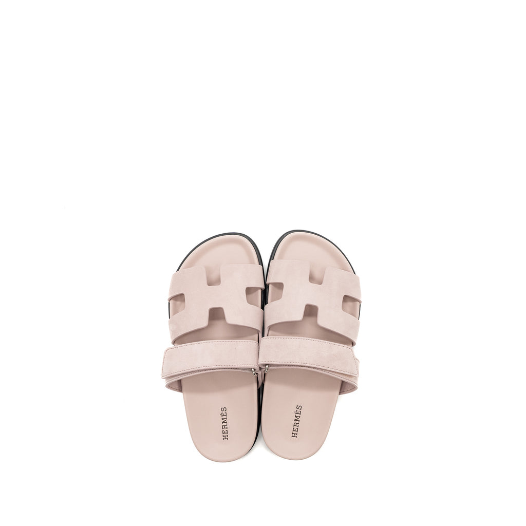 HERMES CHYPRE SANDALS SUEDE / MAUVE PALE