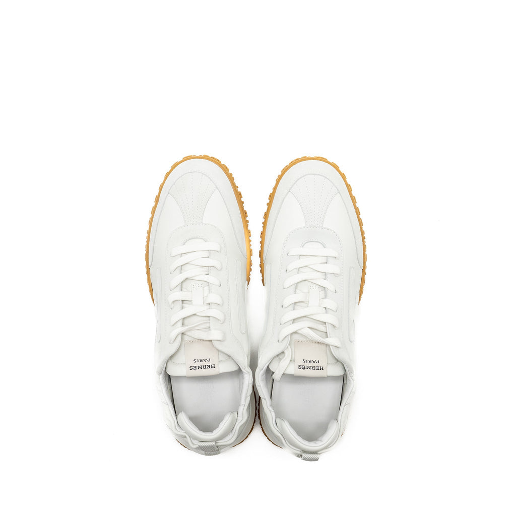 HERMES JET SNEAKER NAPPA/SUEDE GOATSKIN BLANC