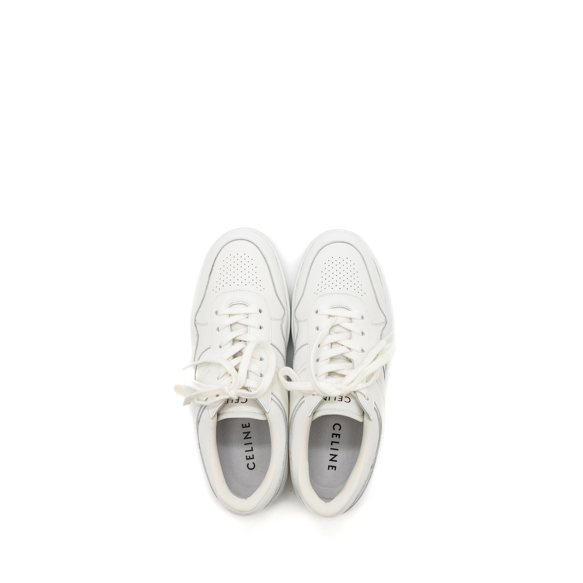 CELINE LOW LACE-UP SNEAKERS WHITE