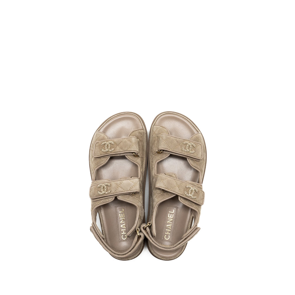 CHANEL 23P DAD SANDALS SUEDE GREY