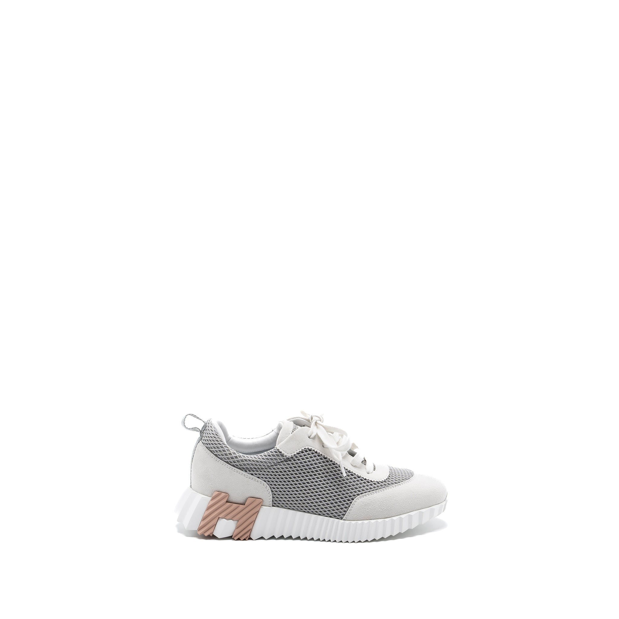 HERMES FEMME BOUNCING SNEAKER GRIS LULEA/ BLANC