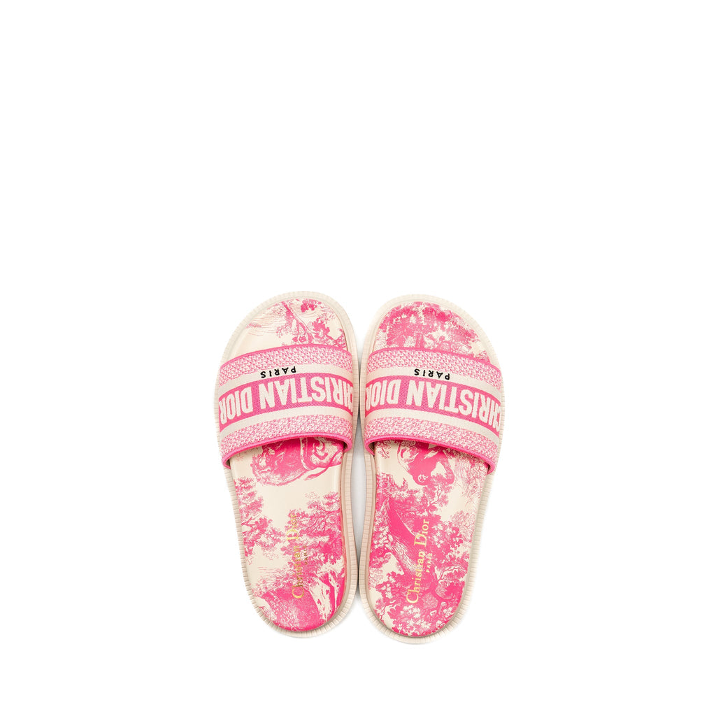 DIOR SANDALS EMBROIDERED COTTON/ RUBBER PINK